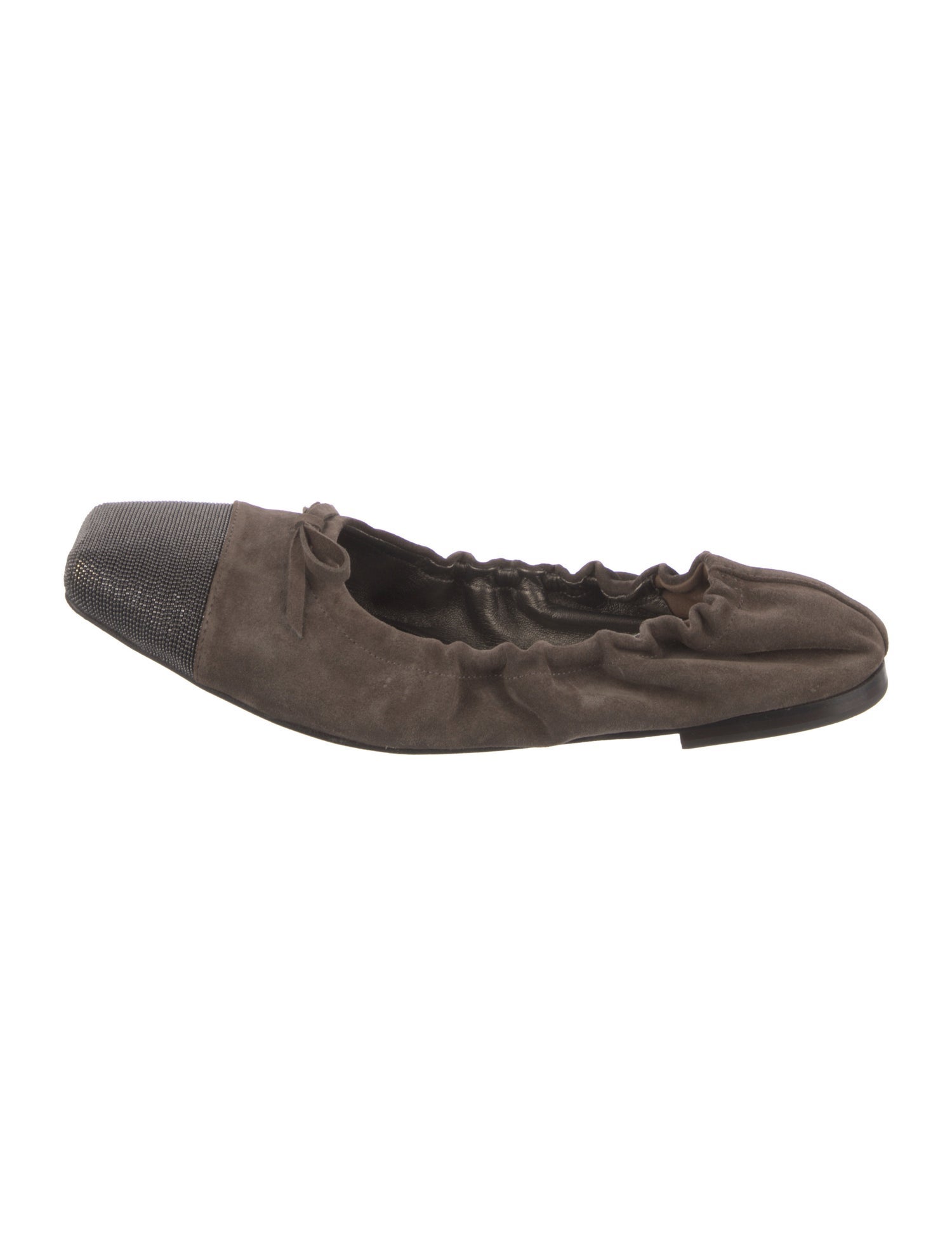 Brunello Cucinelli Monili Suede Ballet Flats