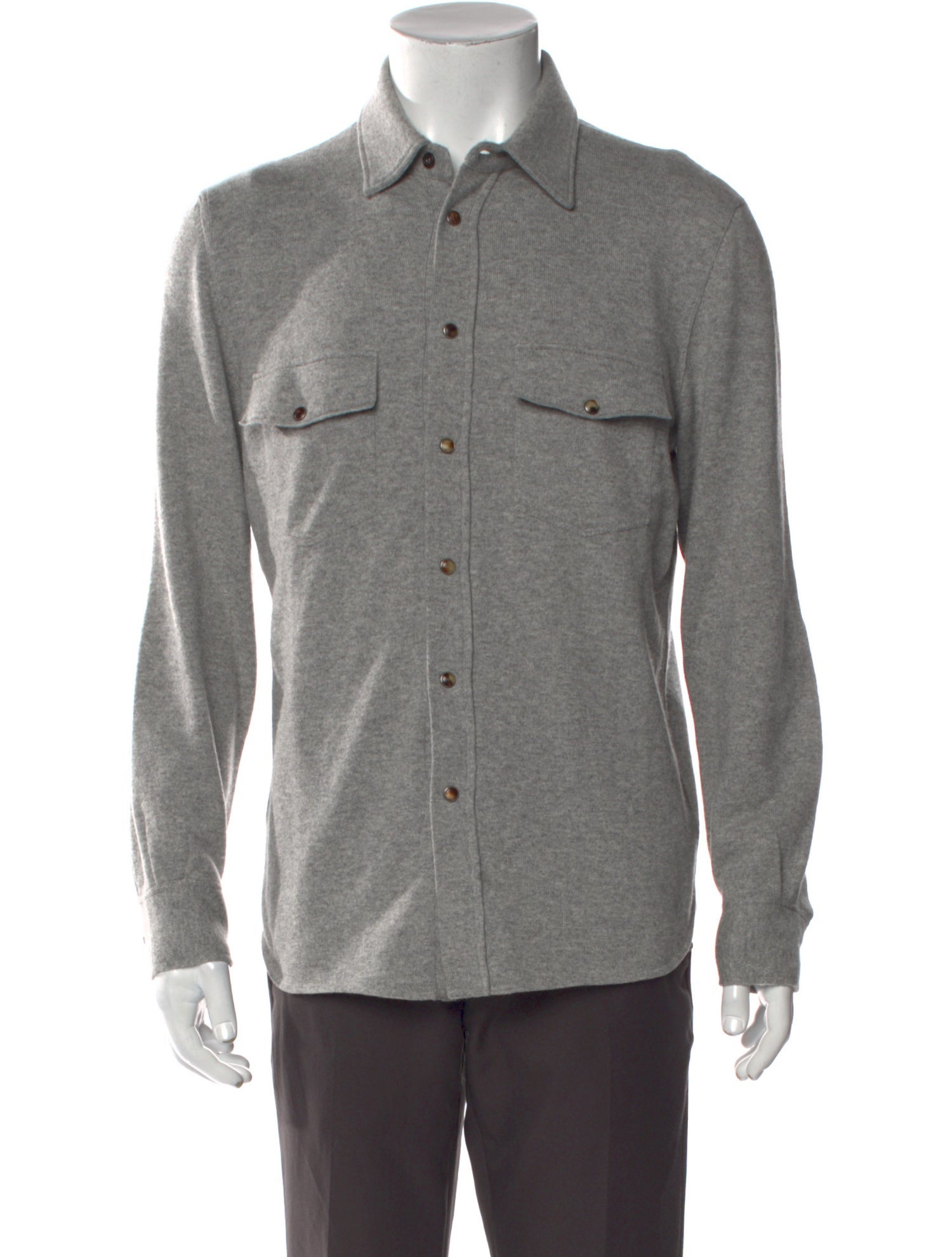 Brunello Cucinelli Virgin Wool Long Sleeve Shirt