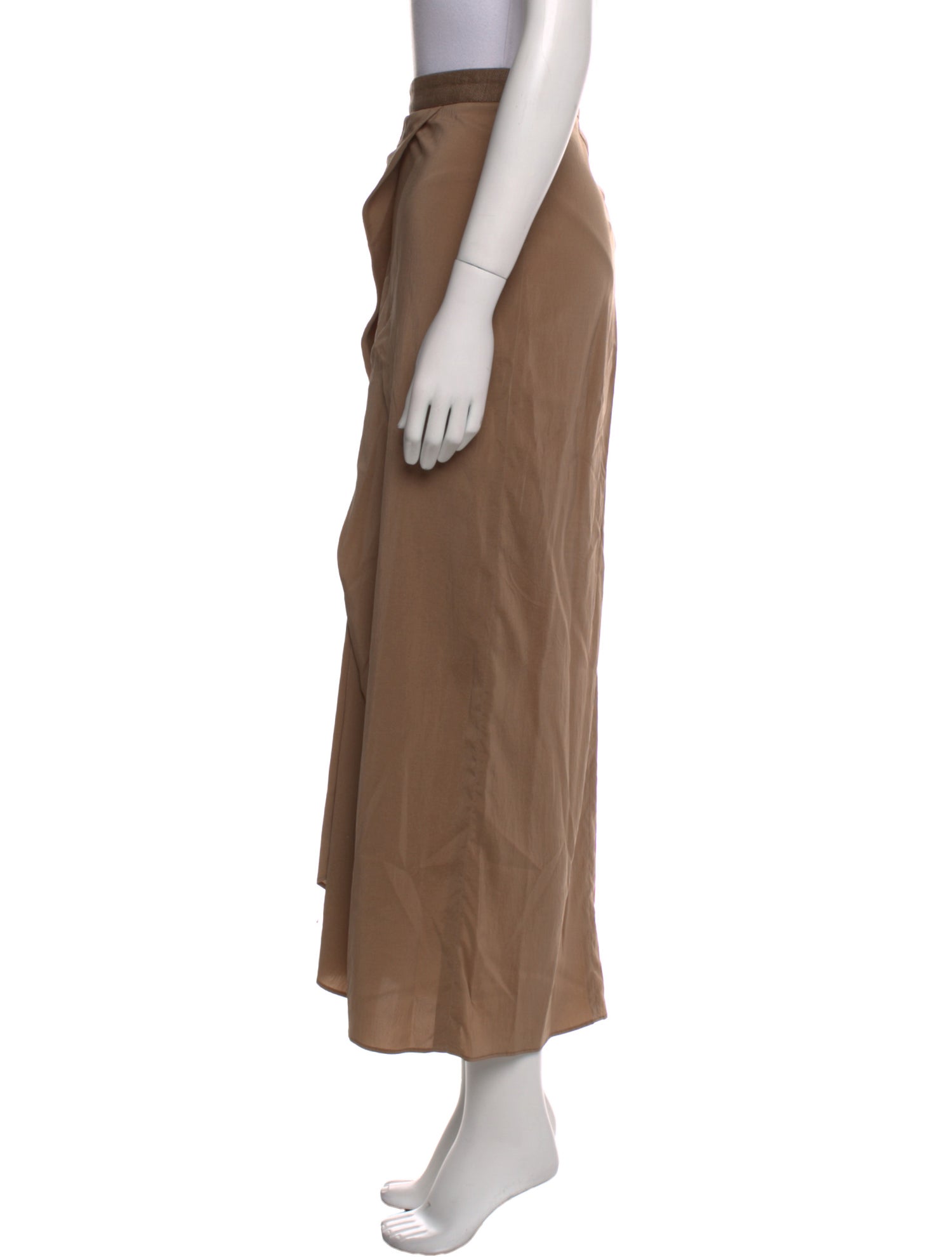 Brunello Cucinelli Silk Midi Length Skirt