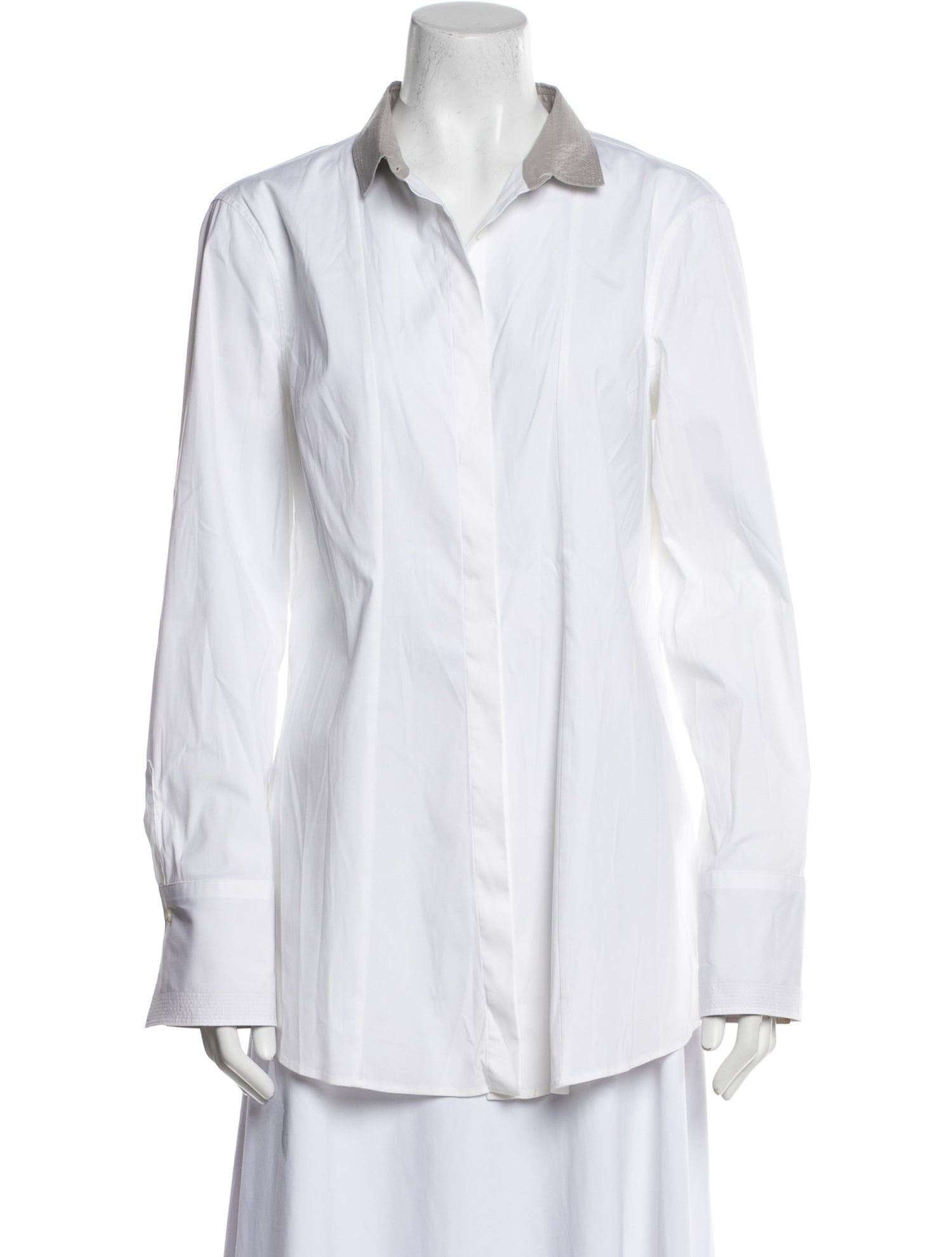 Brunello Cucinelli Long Sleeve Button-Up Top
