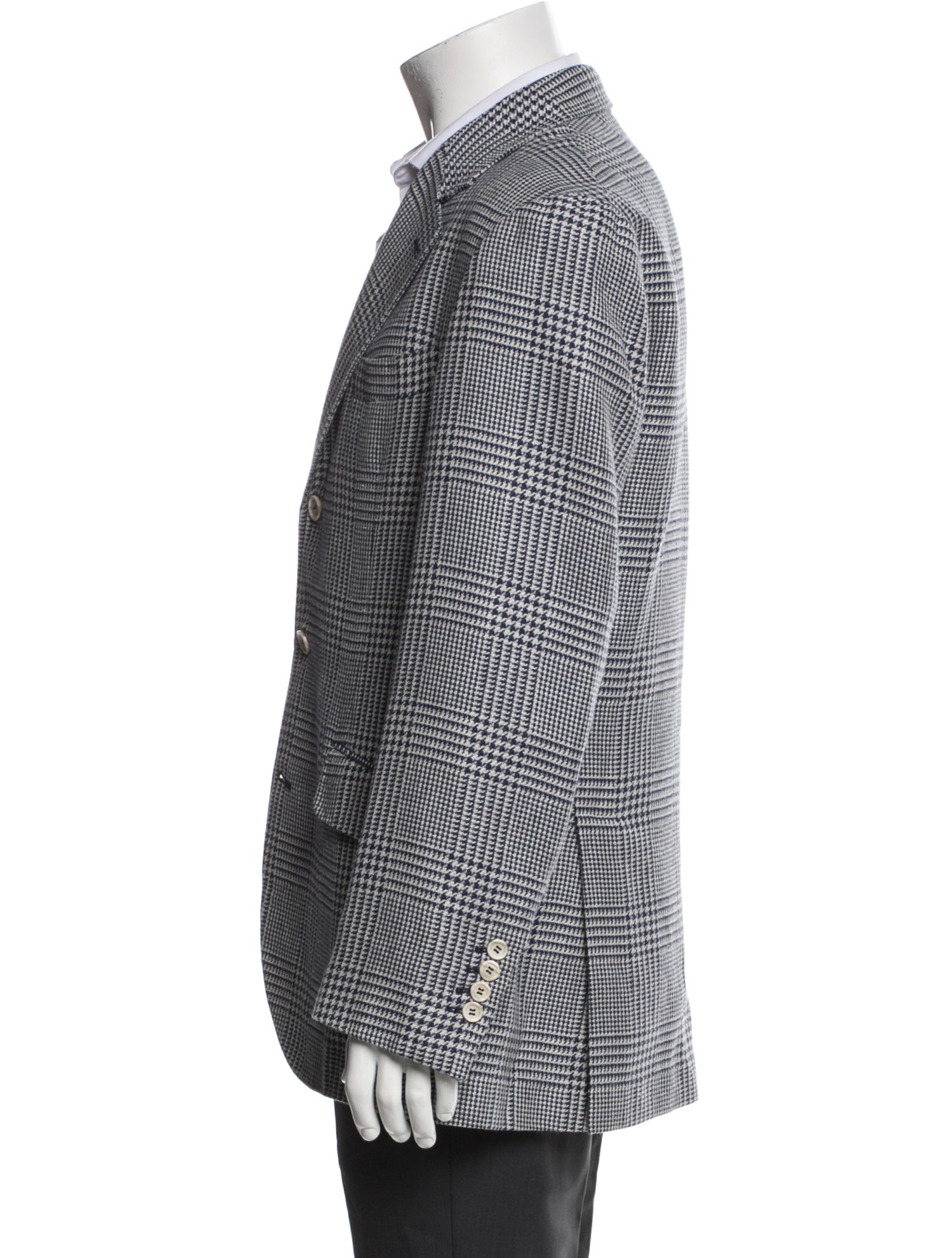 Brunello Cucinelli Plaid Print Peacoat