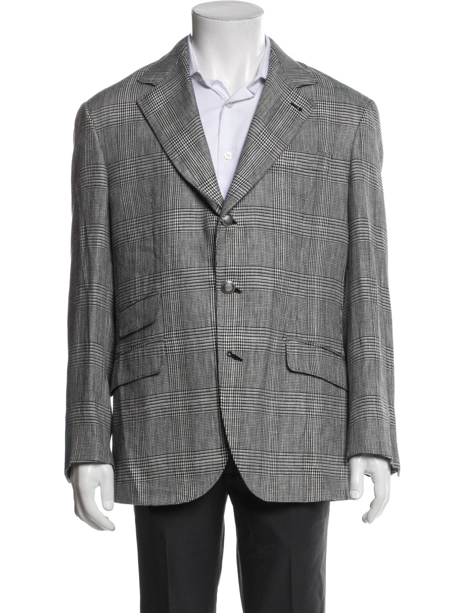 Brunello Cucinelli Plaid Print Peacoat