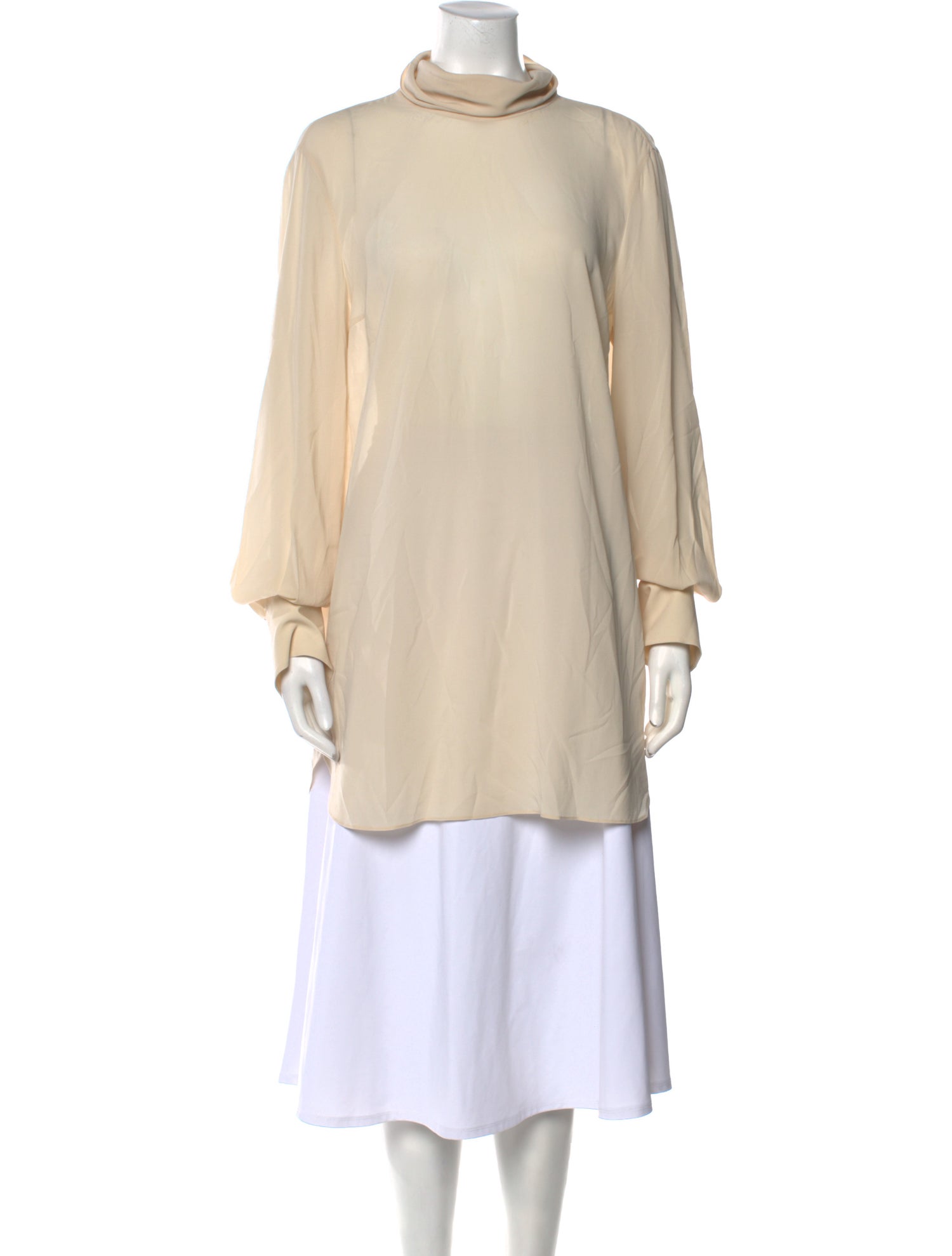 Brunello Cucinelli Silk Mock Neck Tunic