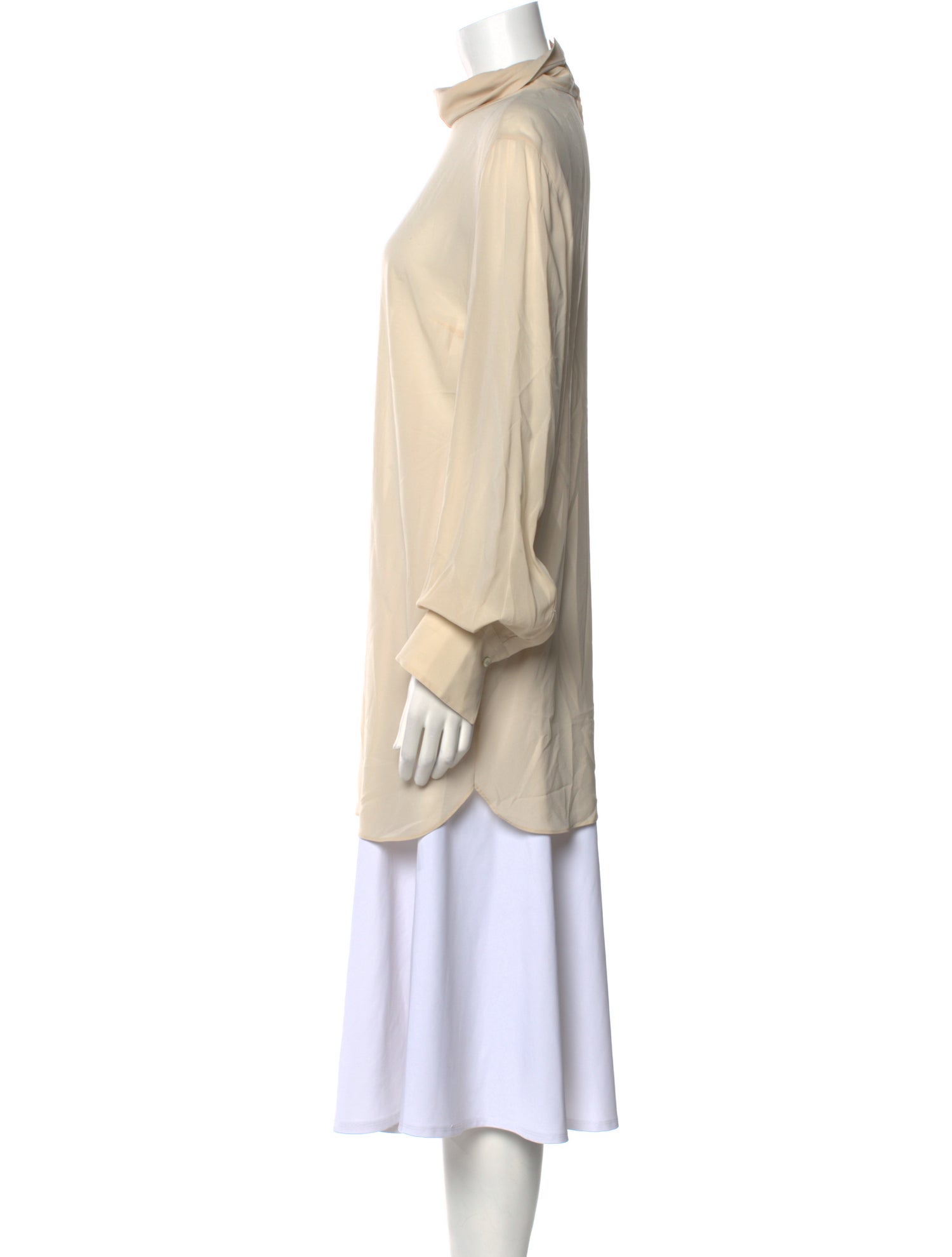 Brunello Cucinelli Silk Mock Neck Tunic