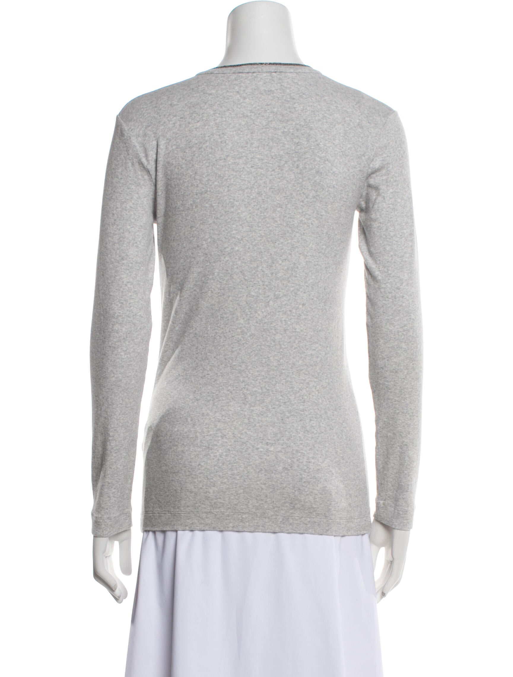 Brunello Cucinelli V-Neck Long Sleeve Sweatshirt