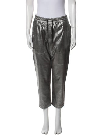 Brunello Cucinelli Leather Straight Leg Pants