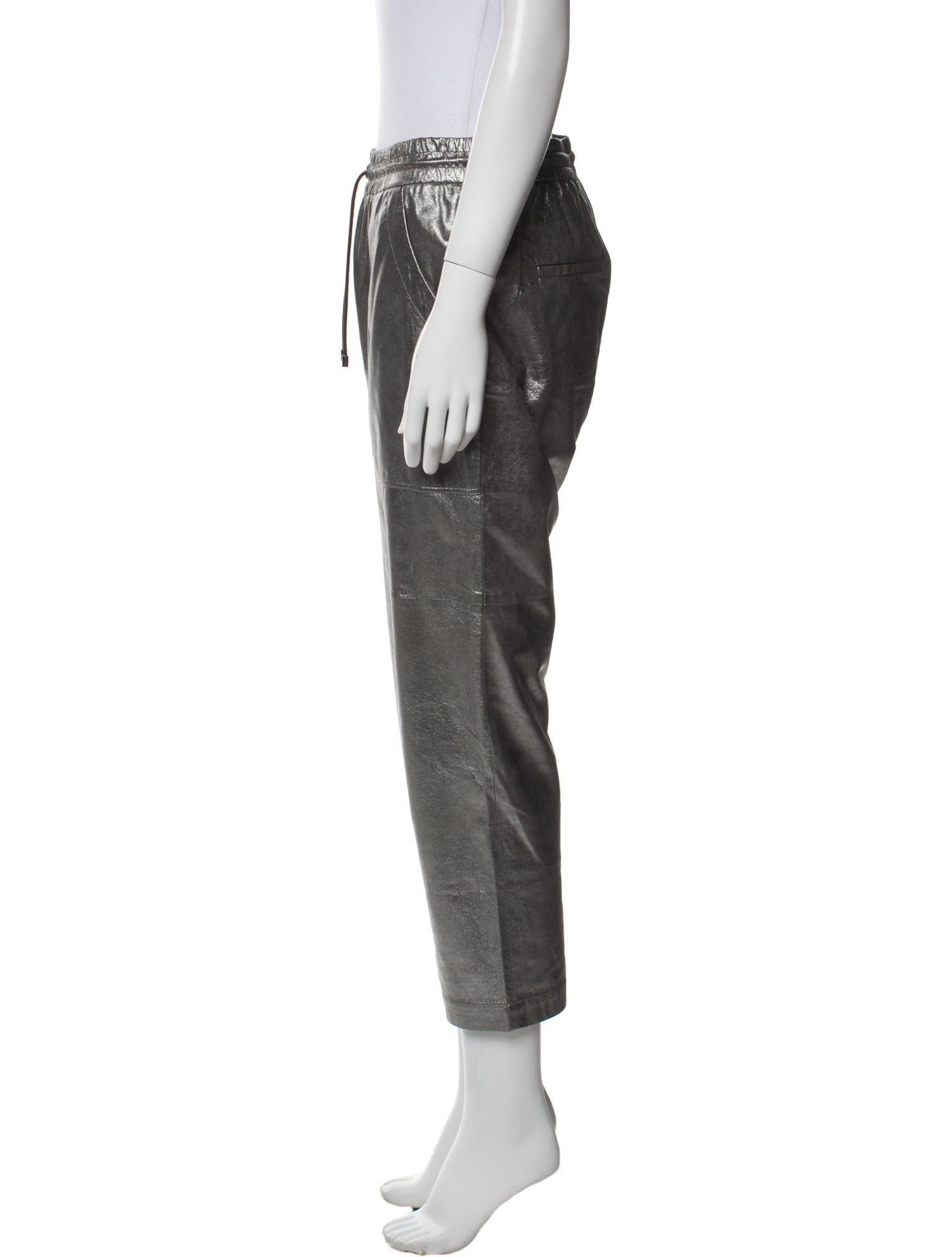 Brunello Cucinelli Leather Straight Leg Pants