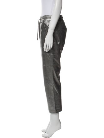 Brunello Cucinelli Leather Straight Leg Pants