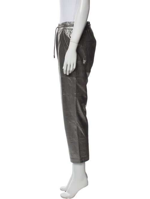 Brunello Cucinelli Leather Straight Leg Pants