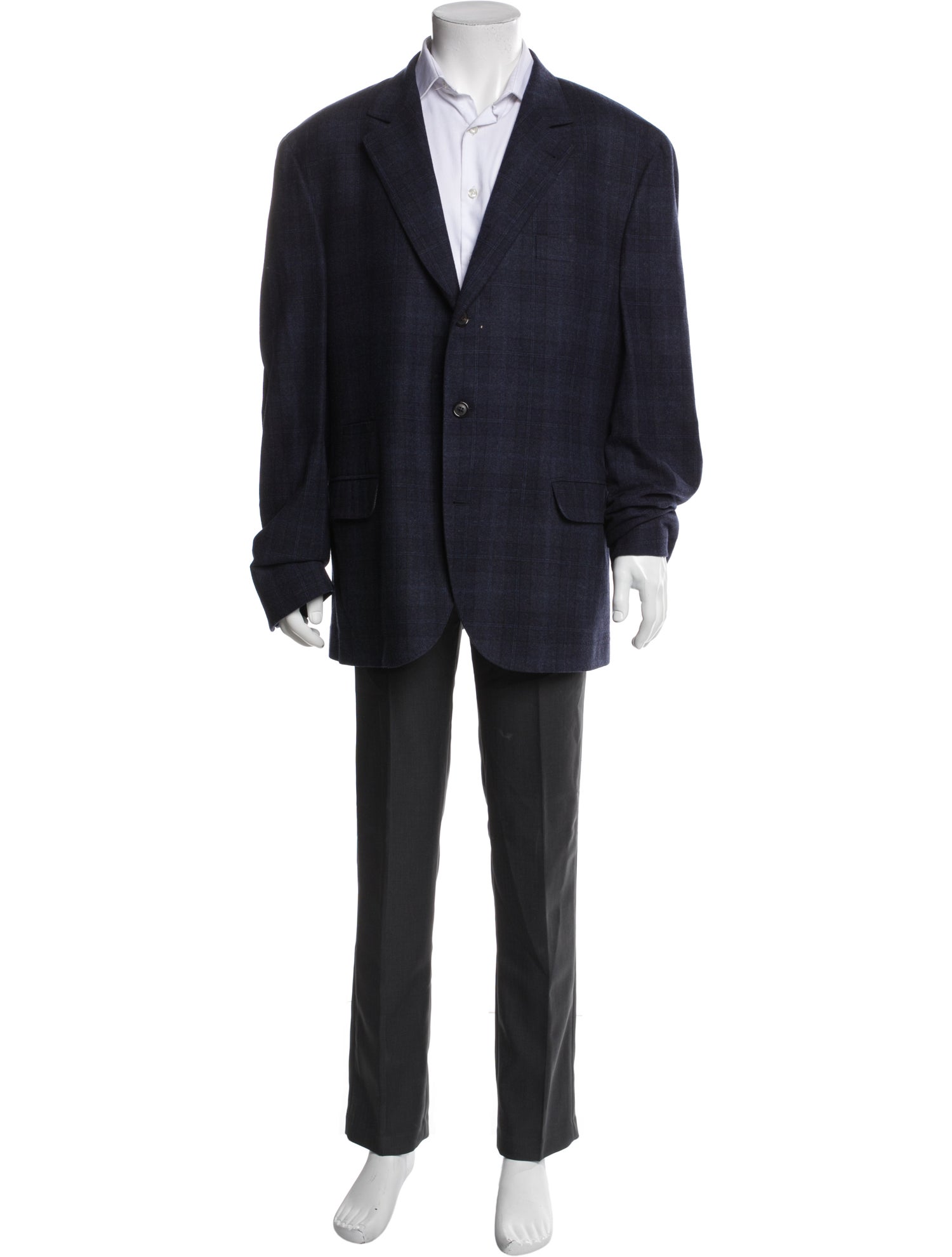 Brunello Cucinelli Wool Plaid Print Blazer