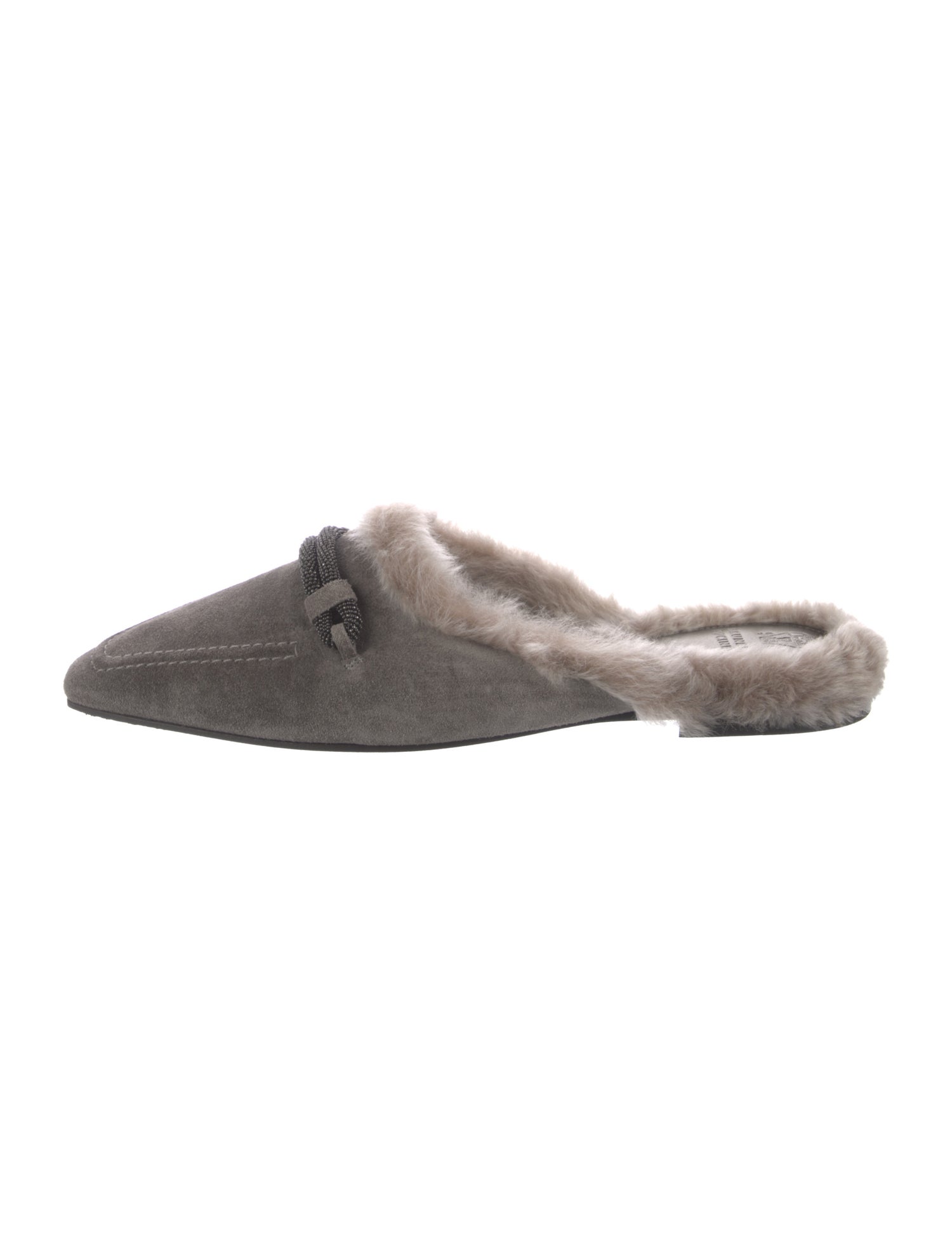 Brunello Cucinelli Monili Suede Mules