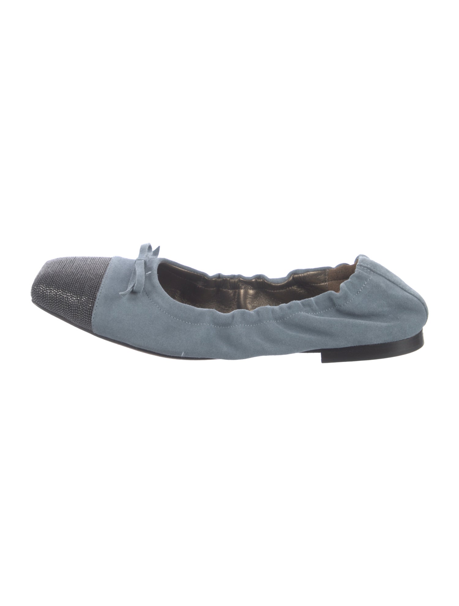 Brunello Cucinelli Monili Suede Ballet Flats