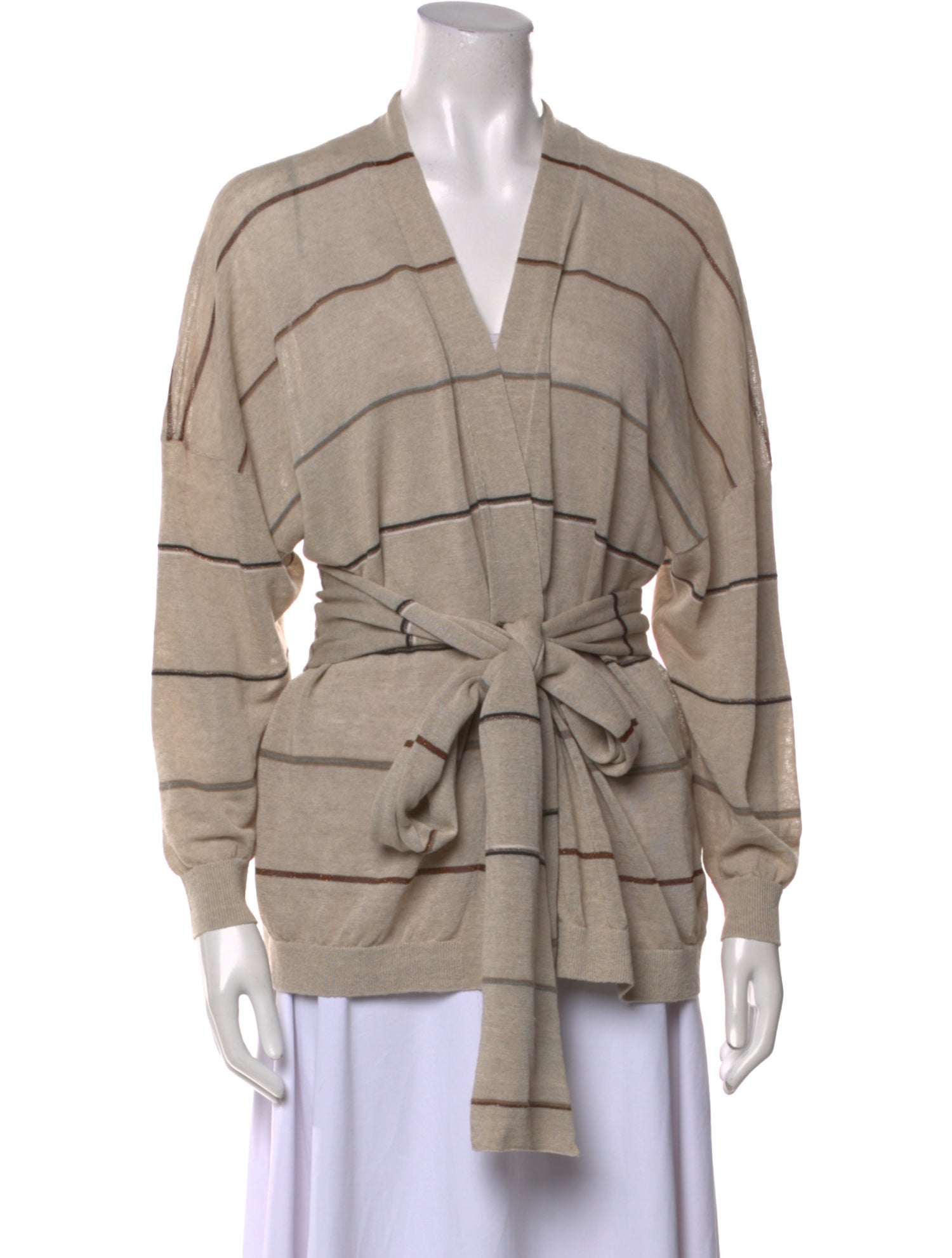 Brunello Cucinelli Linen Striped Sweater