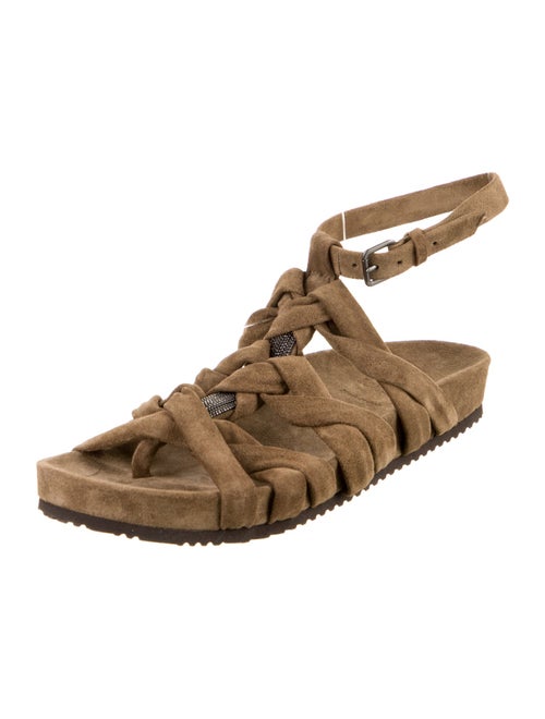 Brunello Cucinelli Suede Gladiator Sandals