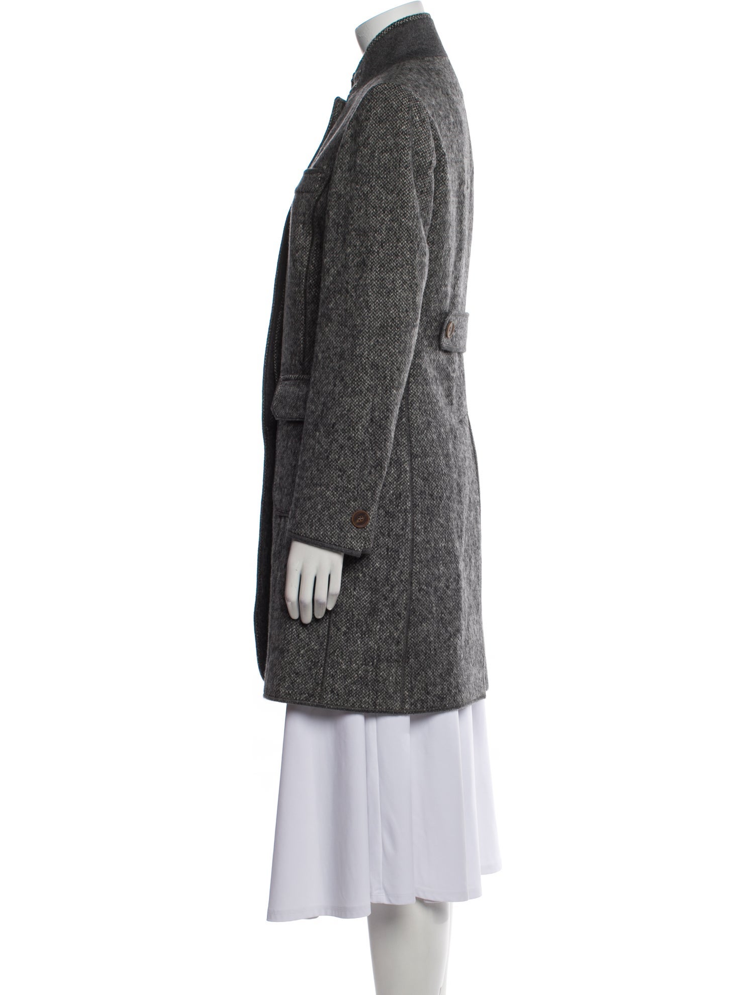 Brunello Cucinelli Wool Tweed Pattern Coat