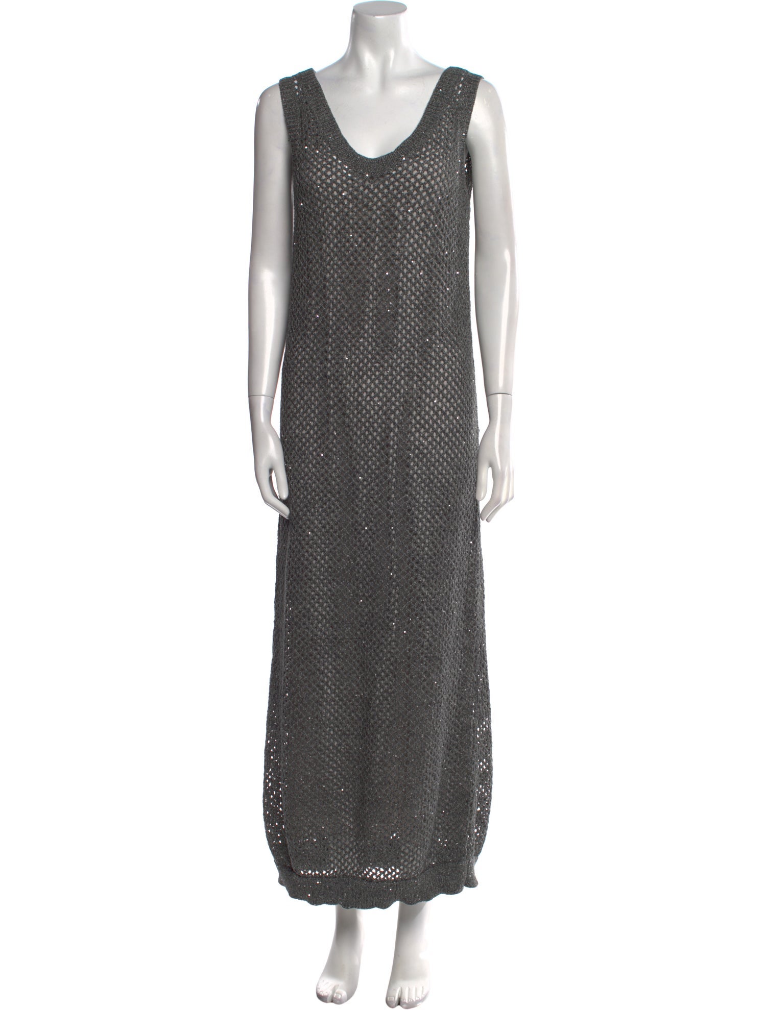 Brunello Cucinelli Scoop Neck Long Dress