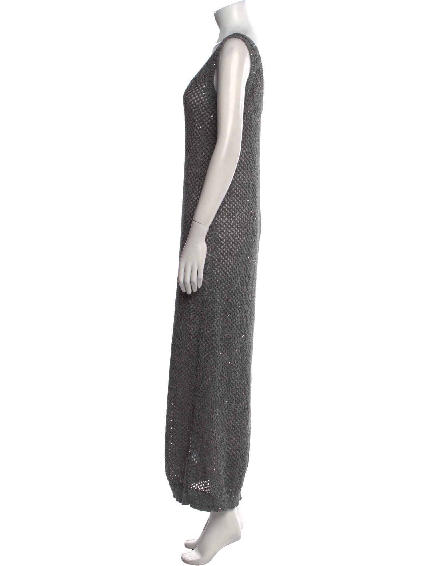 Brunello Cucinelli Scoop Neck Long Dress