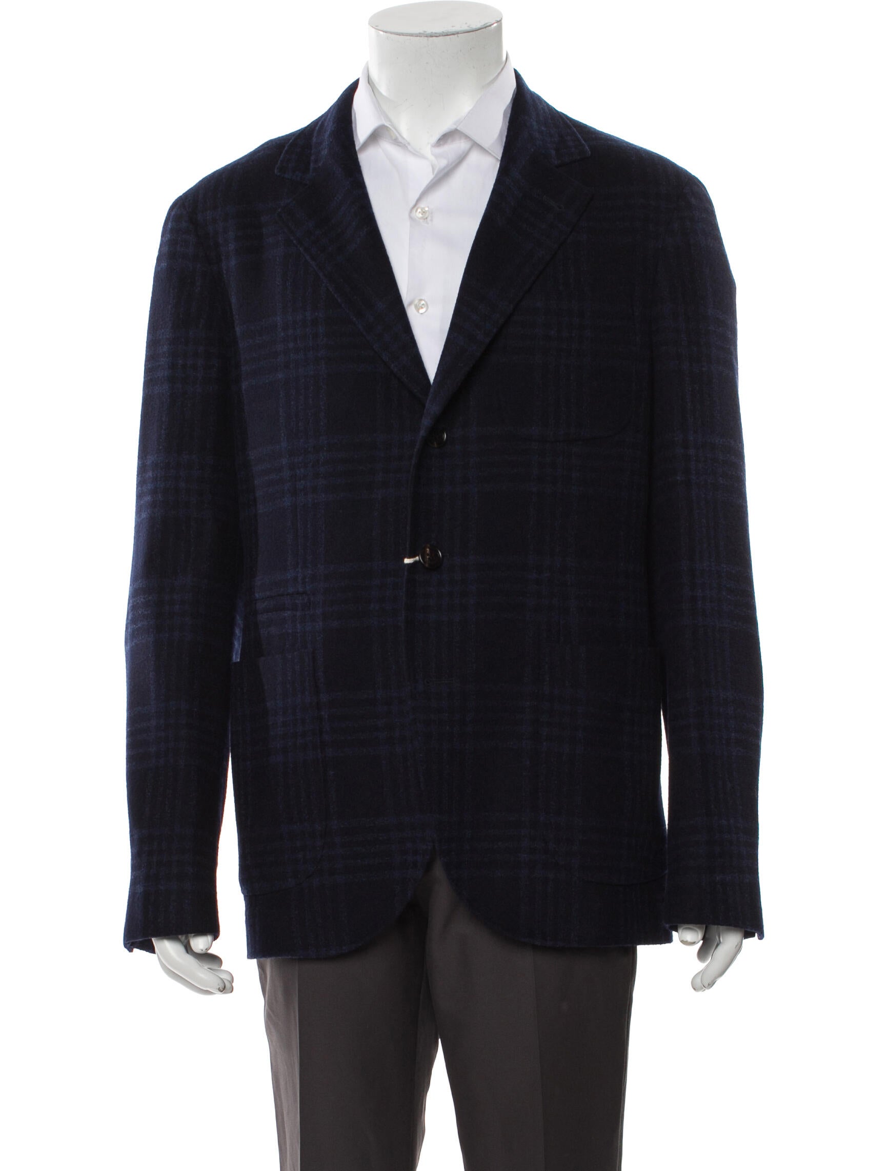 Brunello Cucinelli Wool Plaid Print Blazer w/ Tags