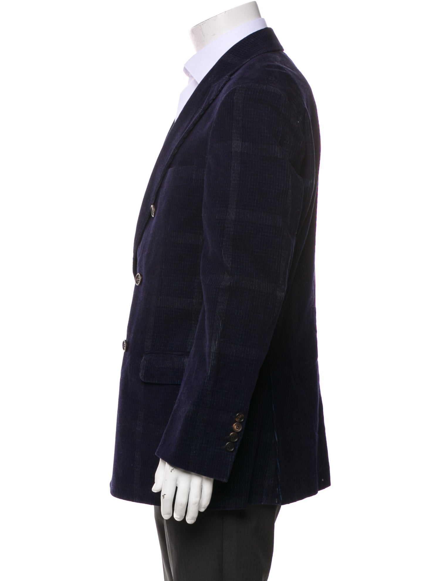 Brunello Cucinelli Plaid Print Peacoat