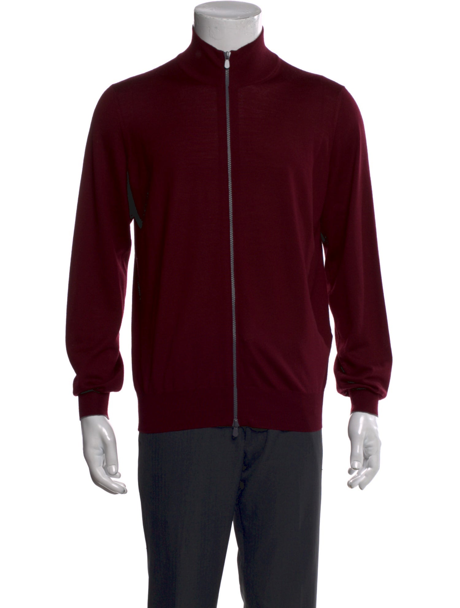 Brunello Cucinelli Virgin Wool Mock Neck Cardigan