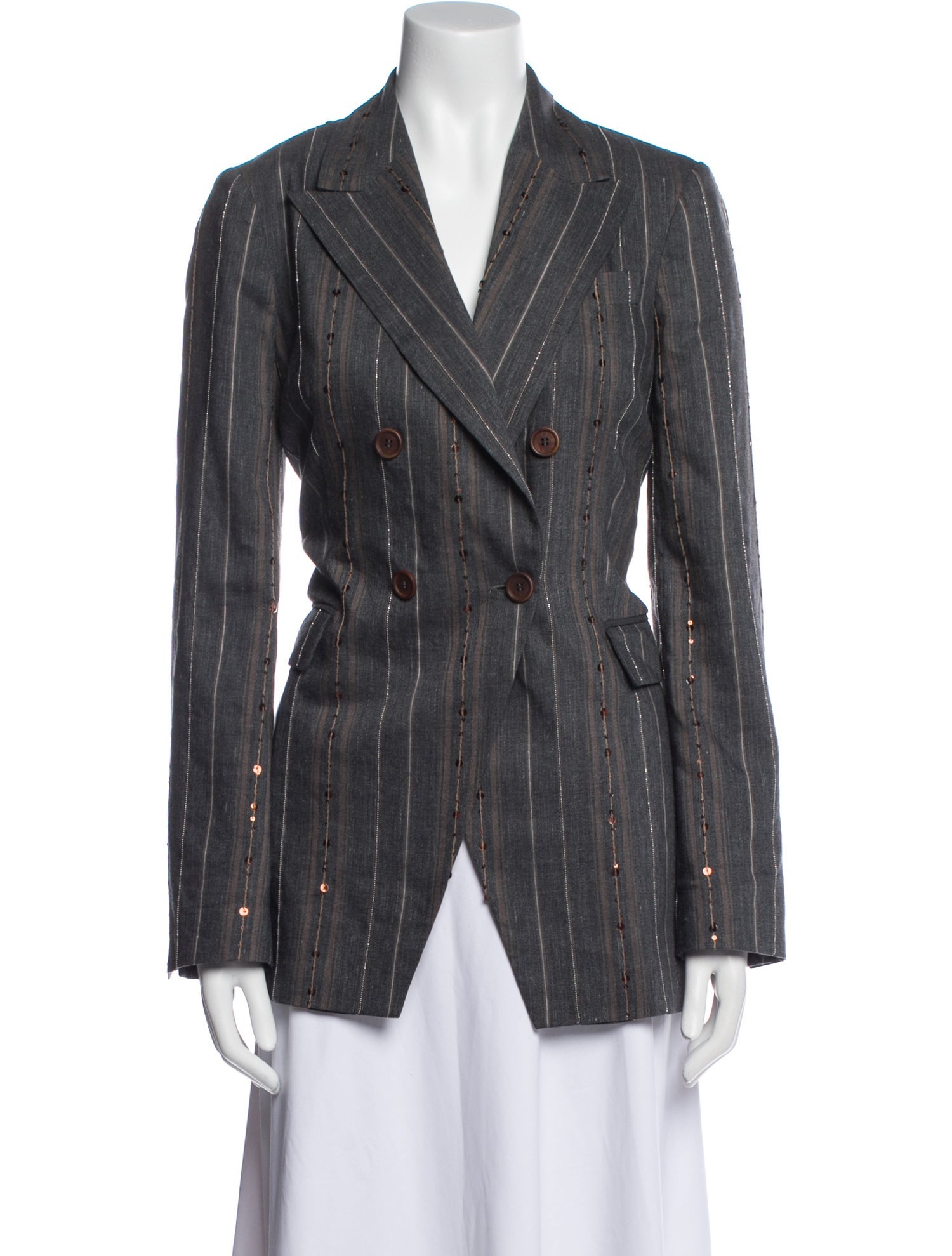 Brunello Cucinelli Linen Striped Blazer
