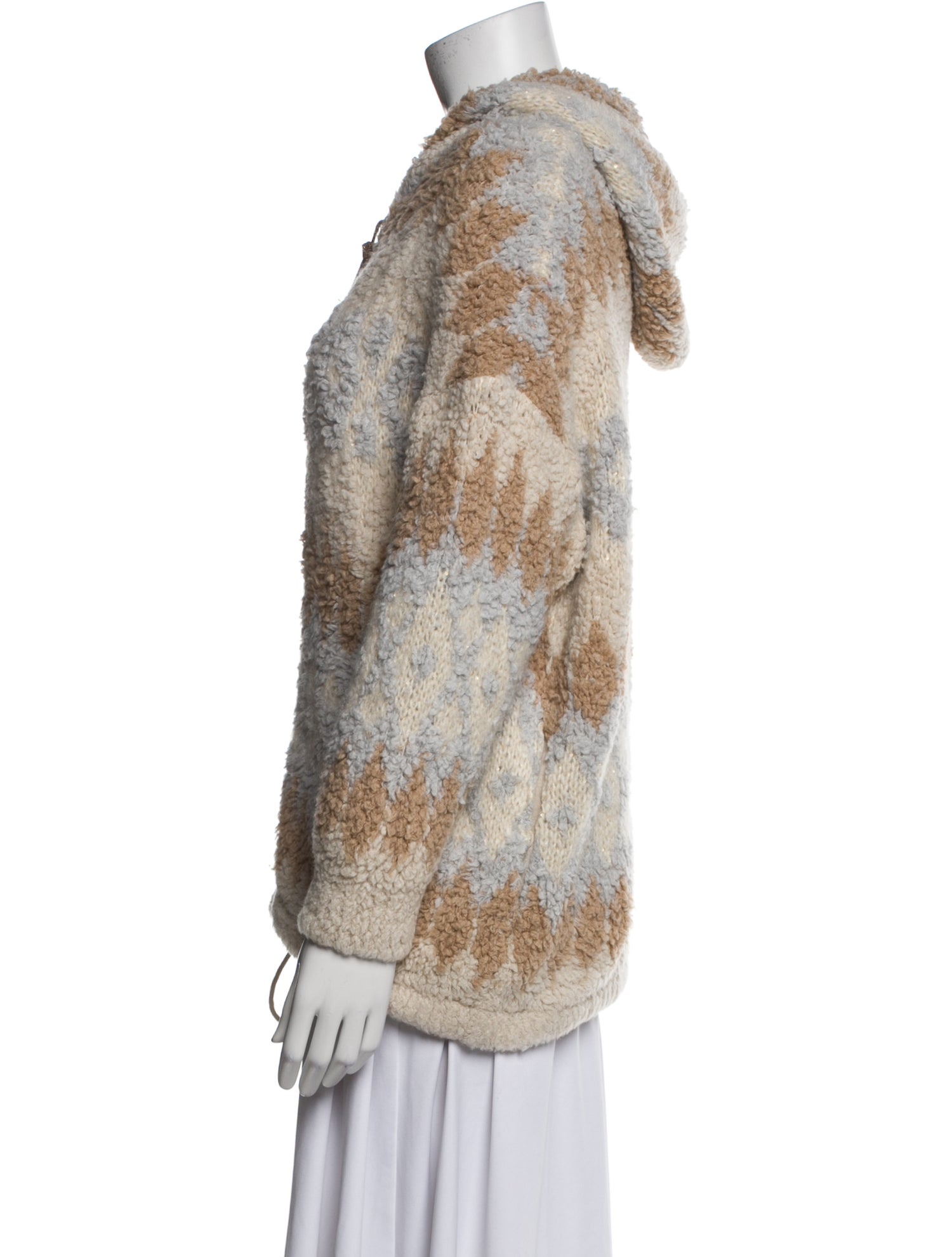 Brunello Cucinelli Cashmere Printed Faux Fur Jacket w/ Tags
