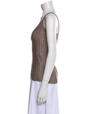 Brunello Cucinelli Linen V-Neck Top