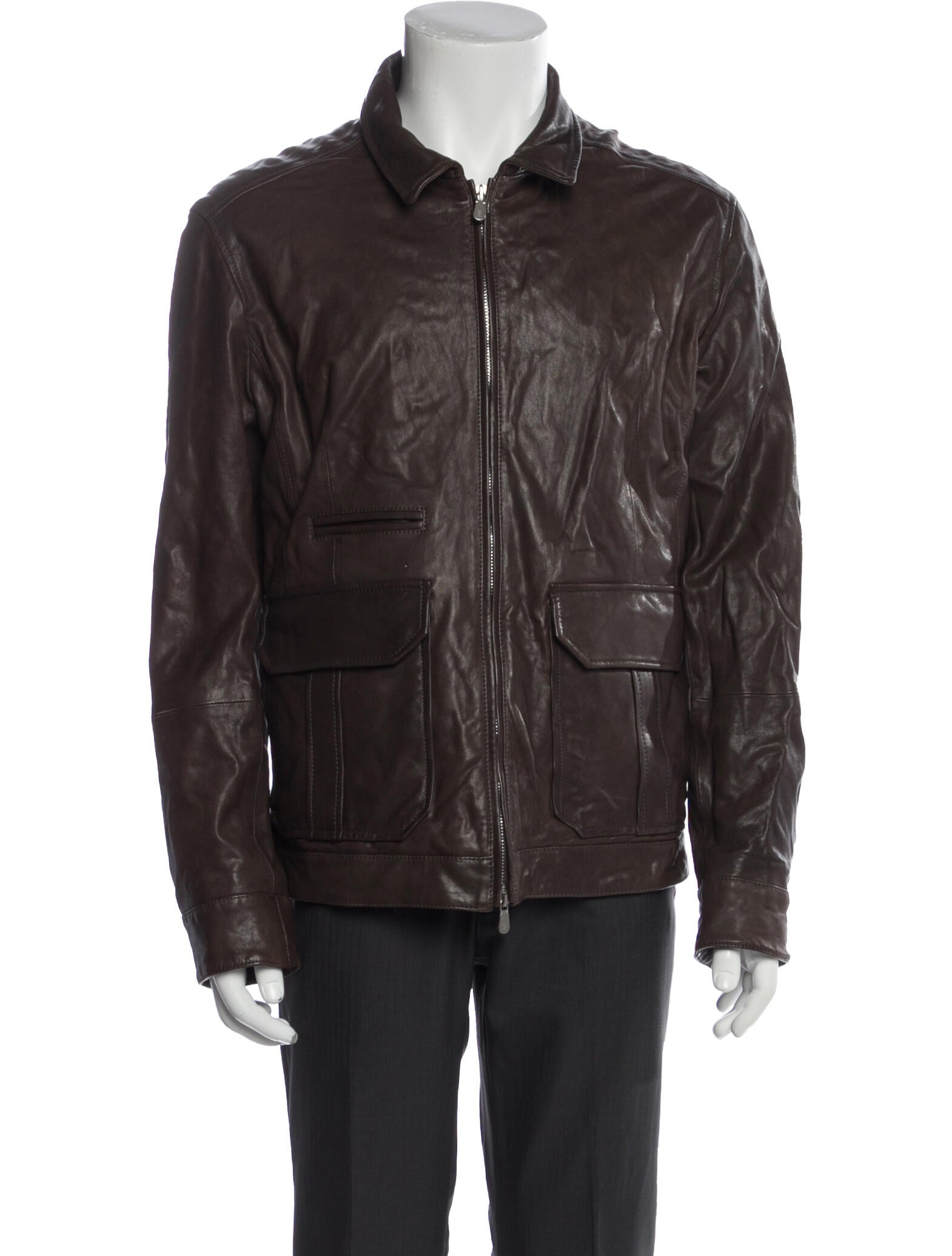 Brunello Cucinelli Leather Utility Jacket
