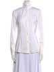 Brunello Cucinelli Mock Neck Long Sleeve Button-Up Top