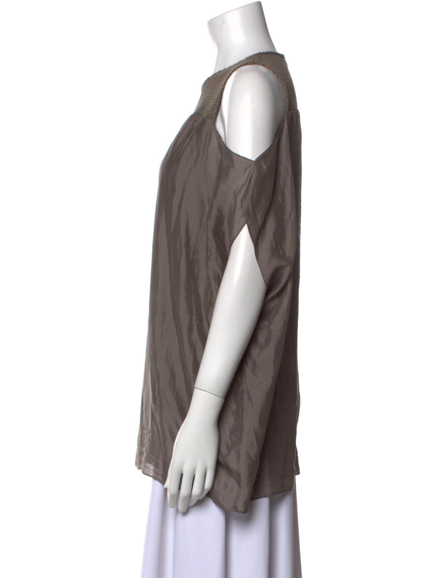 Brunello Cucinelli Silk Crew Neck Blouse