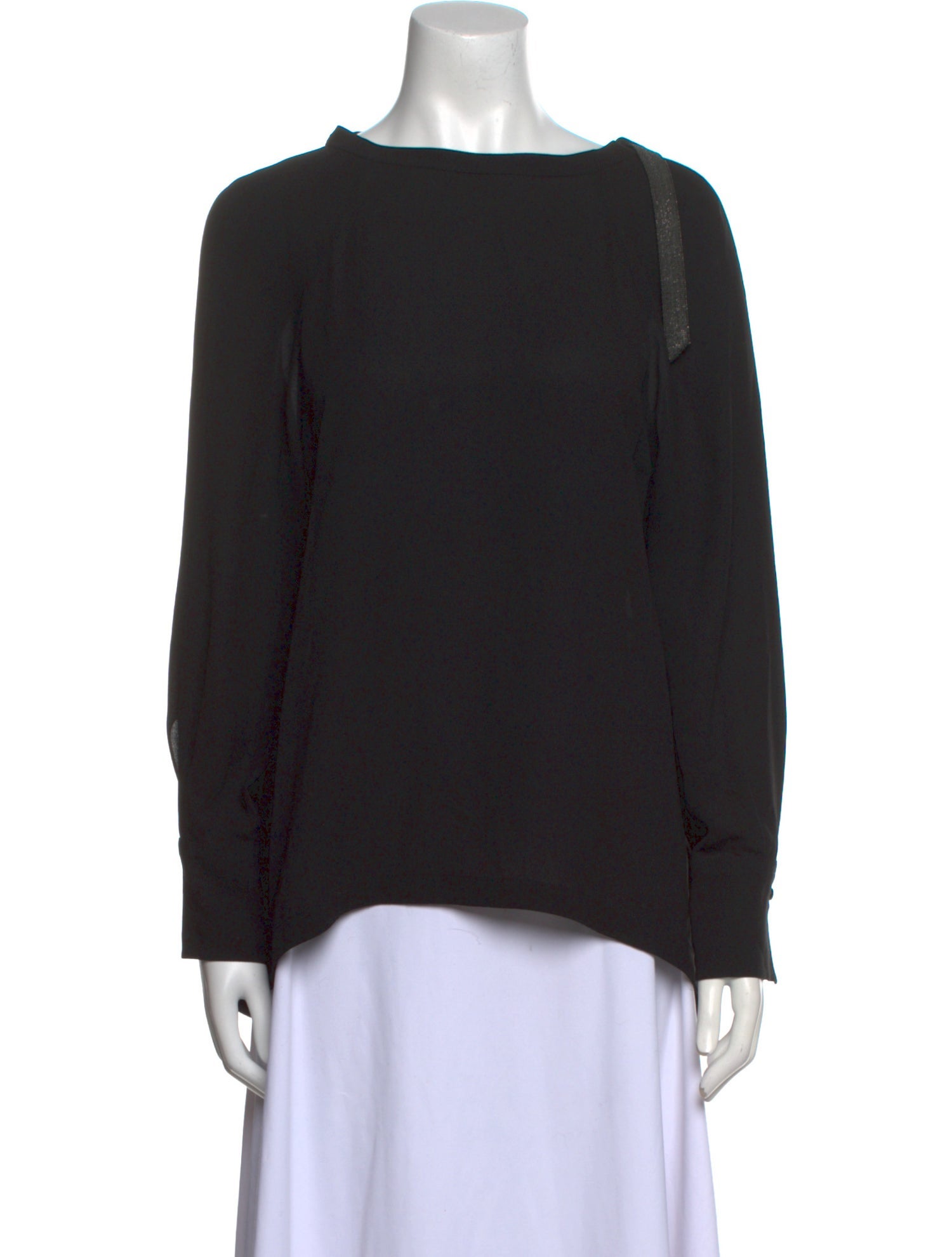 Brunello Cucinelli Silk Bateau Neckline Sweatshirt