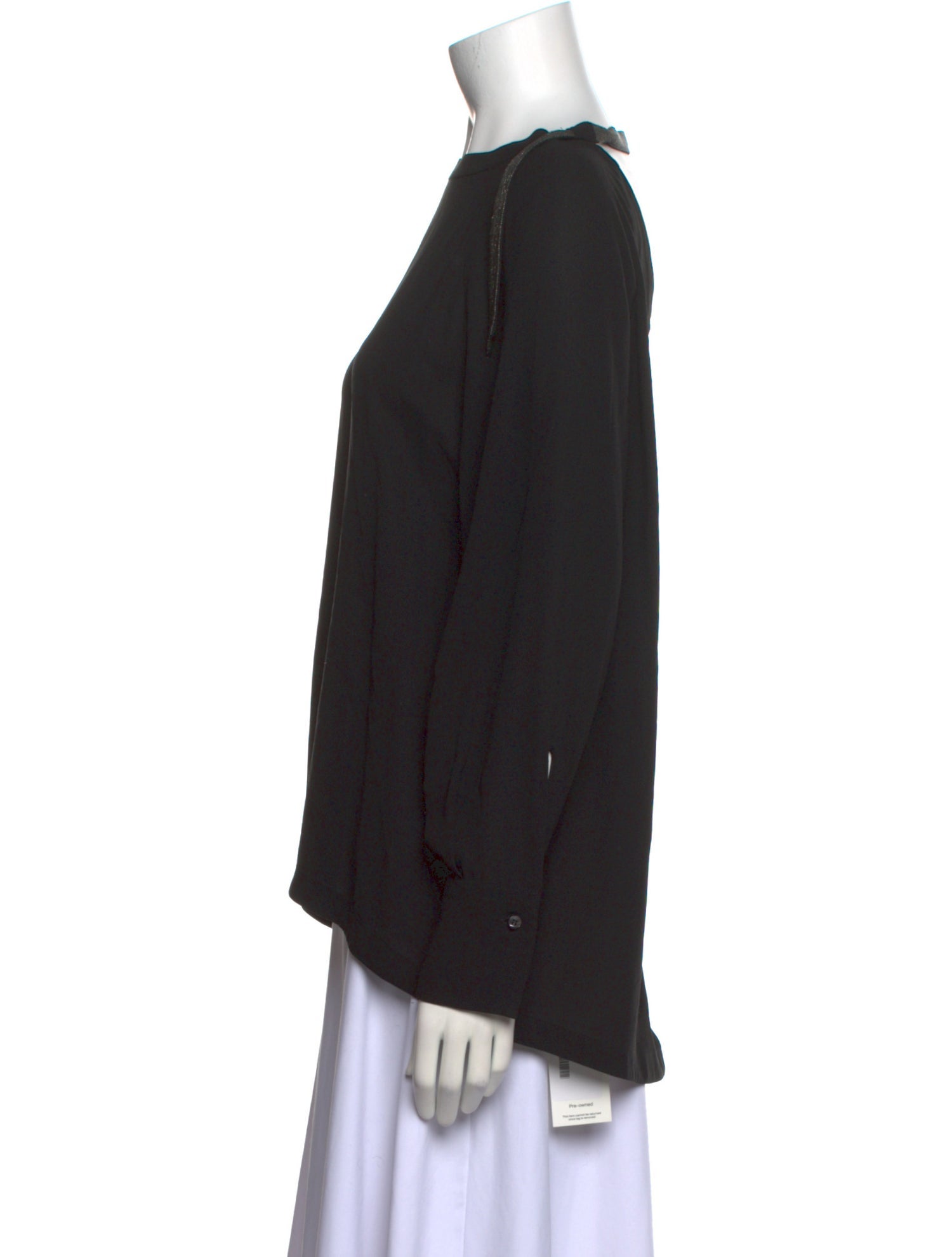 Brunello Cucinelli Silk Bateau Neckline Sweatshirt