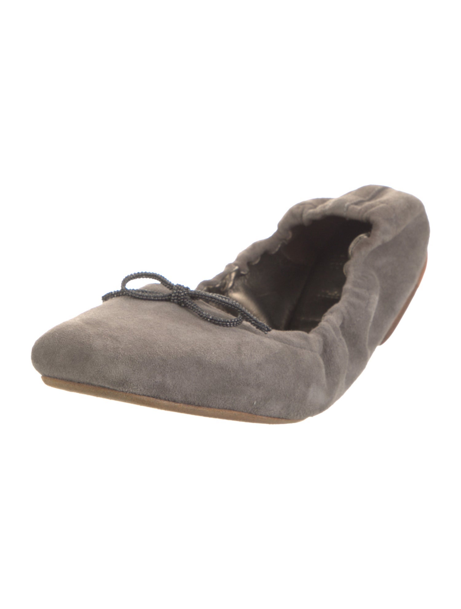 Brunello Cucinelli Suede Bow Accents Ballet Flats
