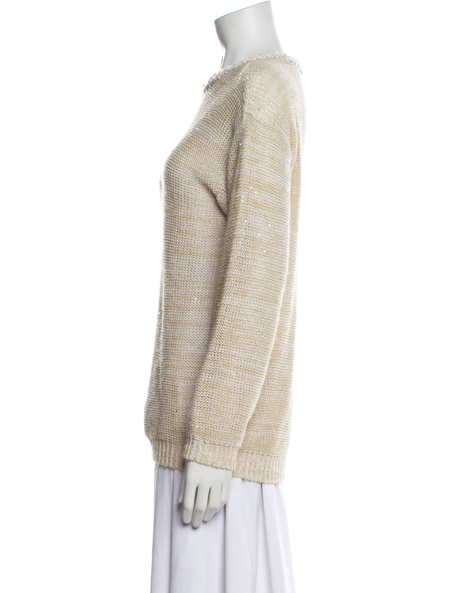 Brunello Cucinelli Hemp Scoop Neck Sweater