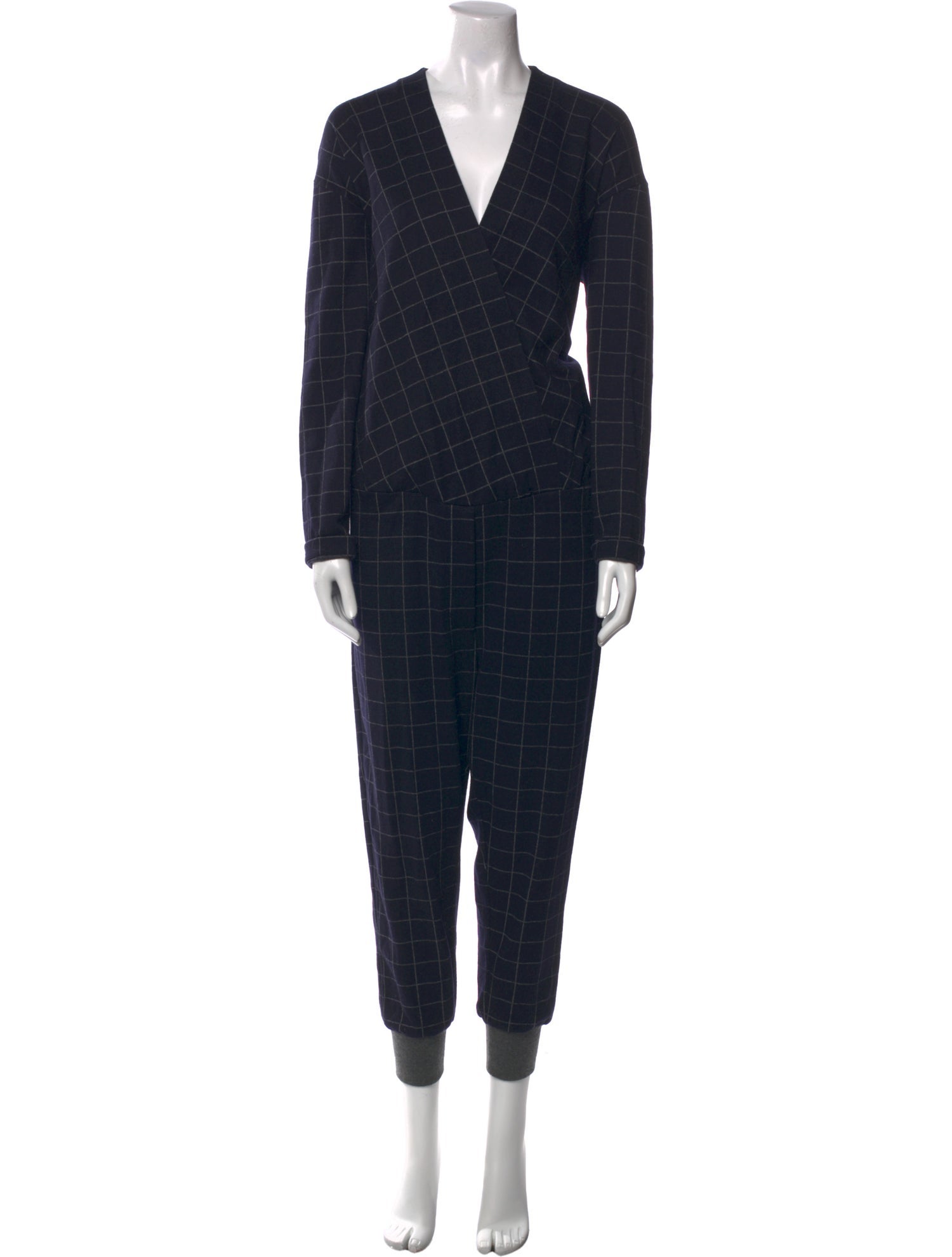 Brunello Cucinelli Virgin Wool Plaid Print Jumpsuit