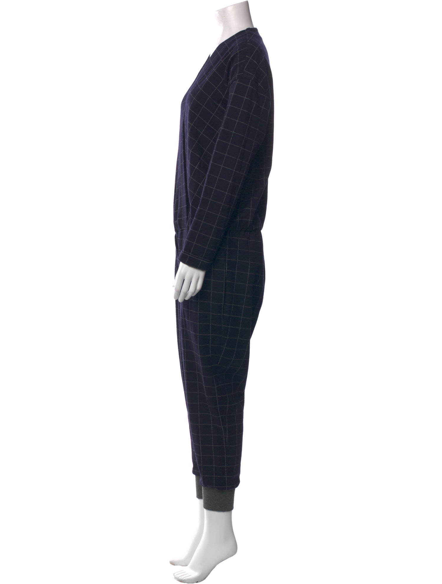 Brunello Cucinelli Virgin Wool Plaid Print Jumpsuit