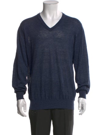 Brunello Cucinelli Linen V-Neck Pullover