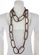 Brunello Cucinelli Monilli Bead Chain Link Double Strand Necklace