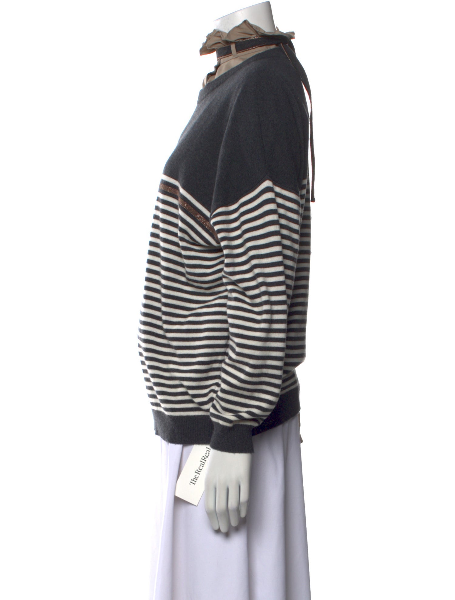Brunello Cucinelli Striped Turtleneck Sweatshirt