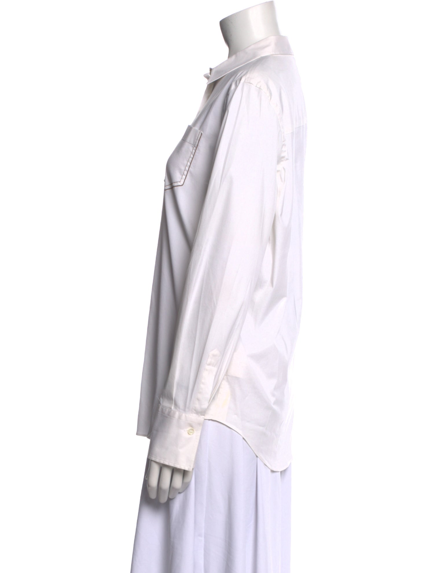 Brunello Cucinelli Long Sleeve Button-Up Top