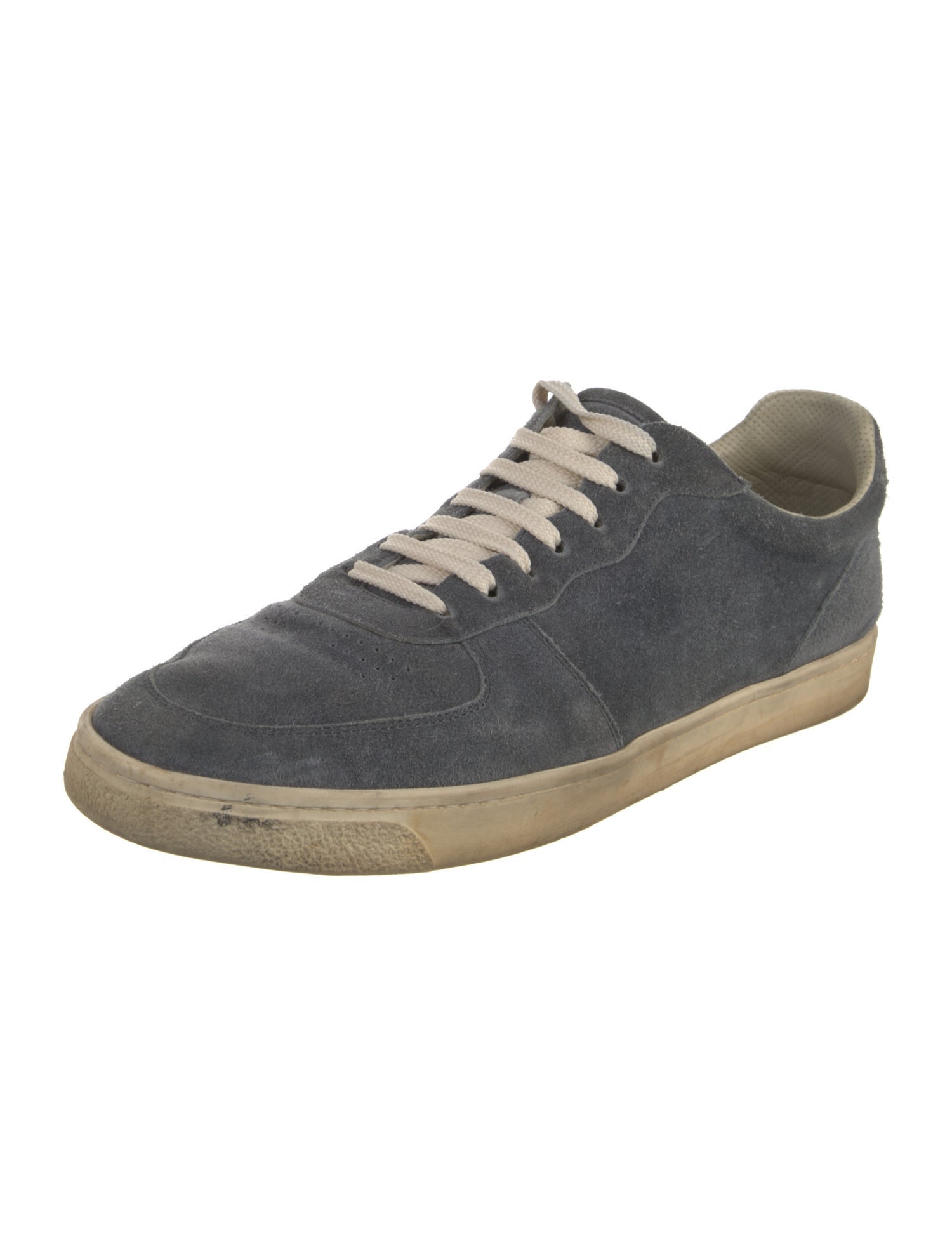 Brunello Cucinelli Suede Colorblock Pattern Sneakers