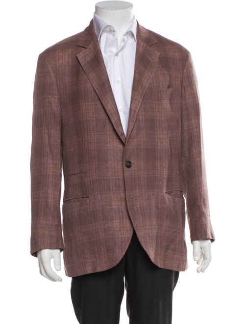 Brunello Cucinelli Linen Plaid Print Blazer