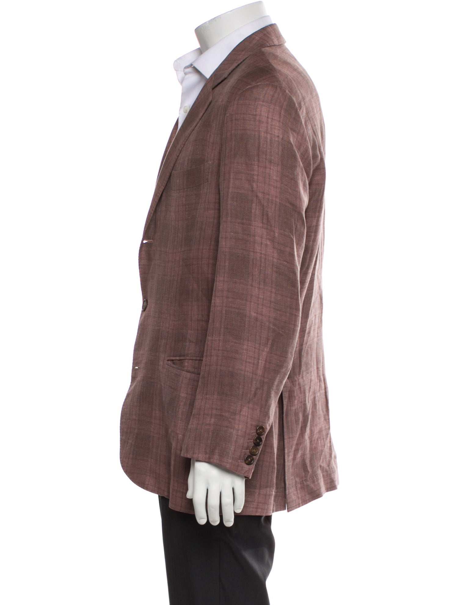 Brunello Cucinelli Linen Plaid Print Blazer