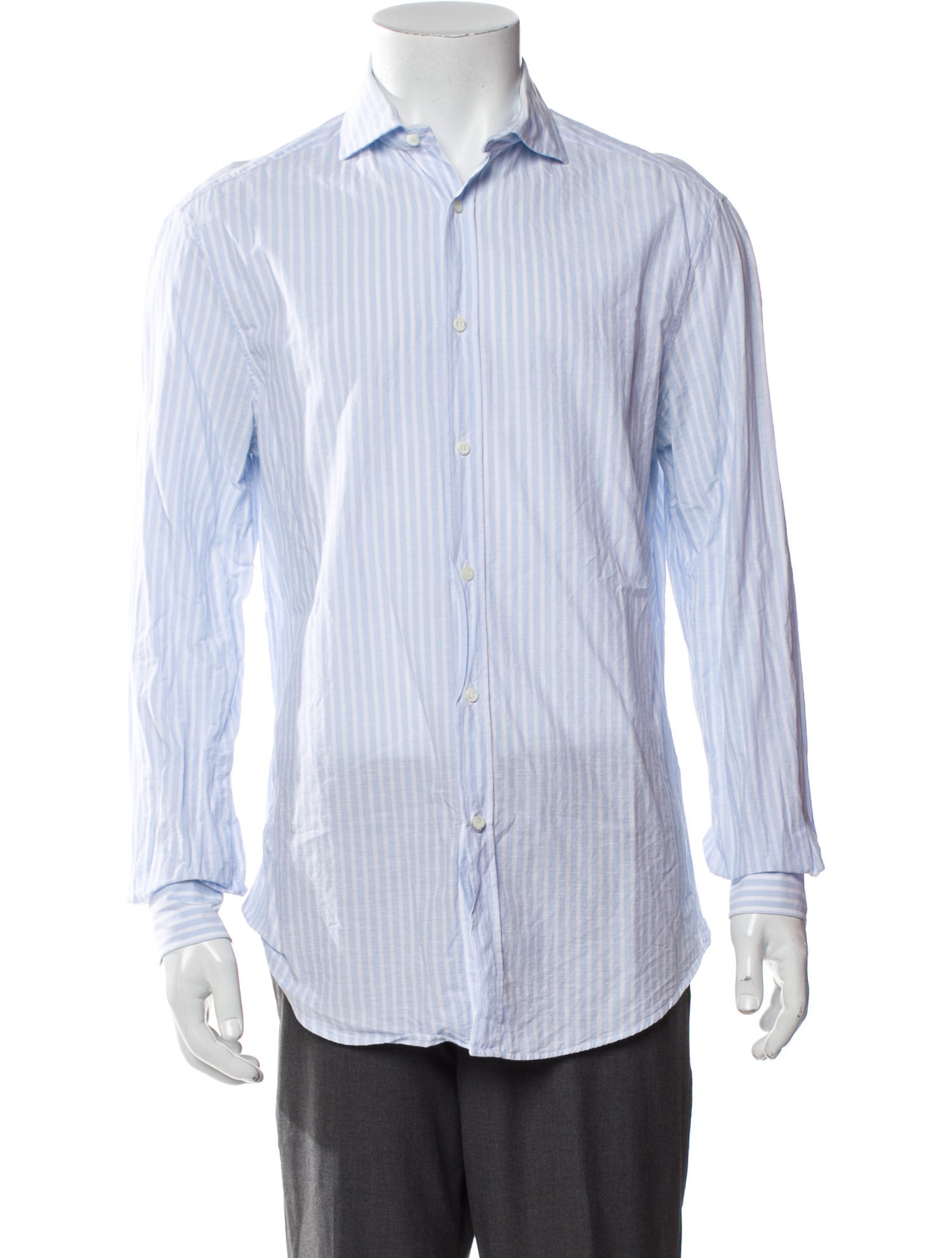 Brunello Cucinelli Striped Long Sleeve Dress Shirt