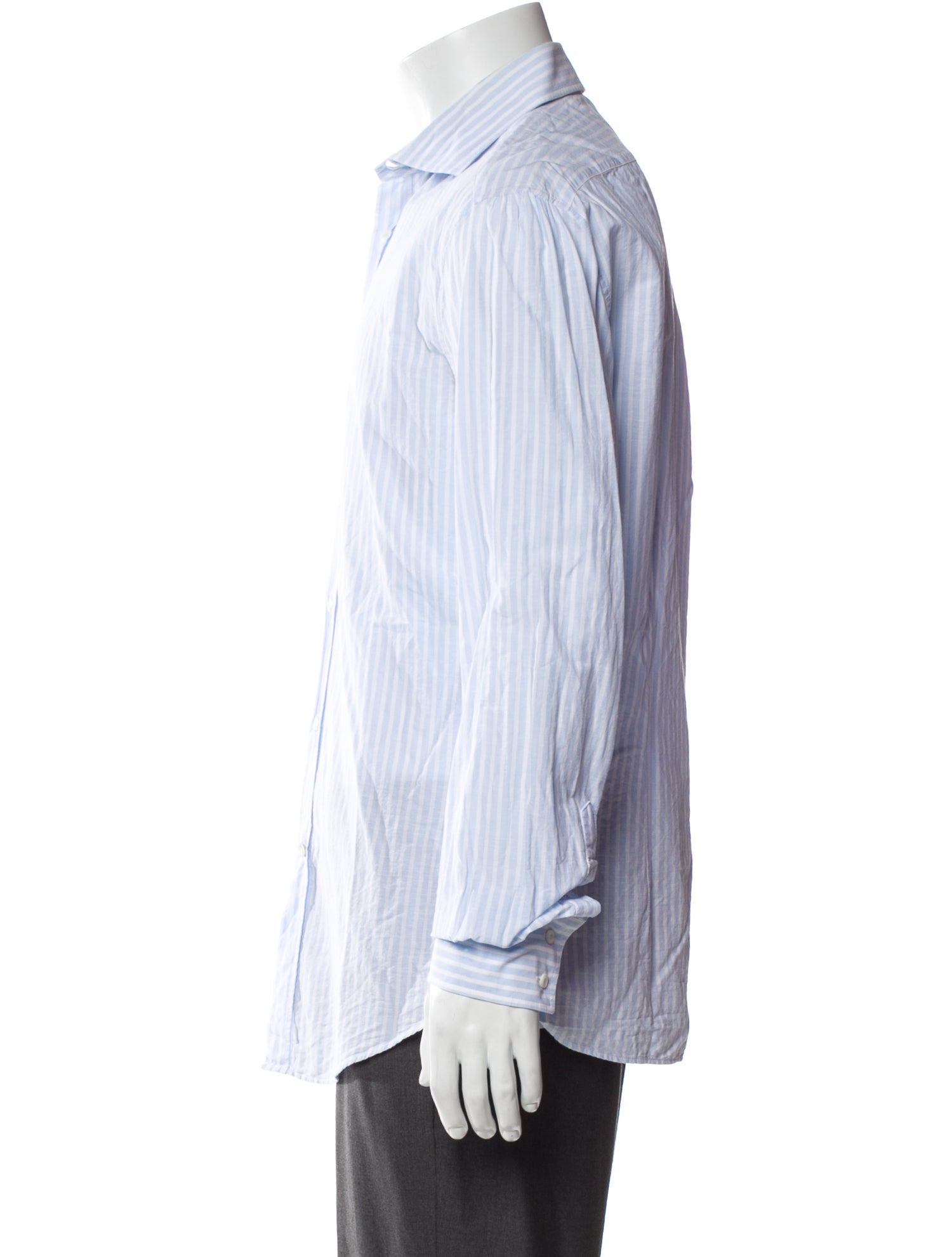 Brunello Cucinelli Striped Long Sleeve Dress Shirt