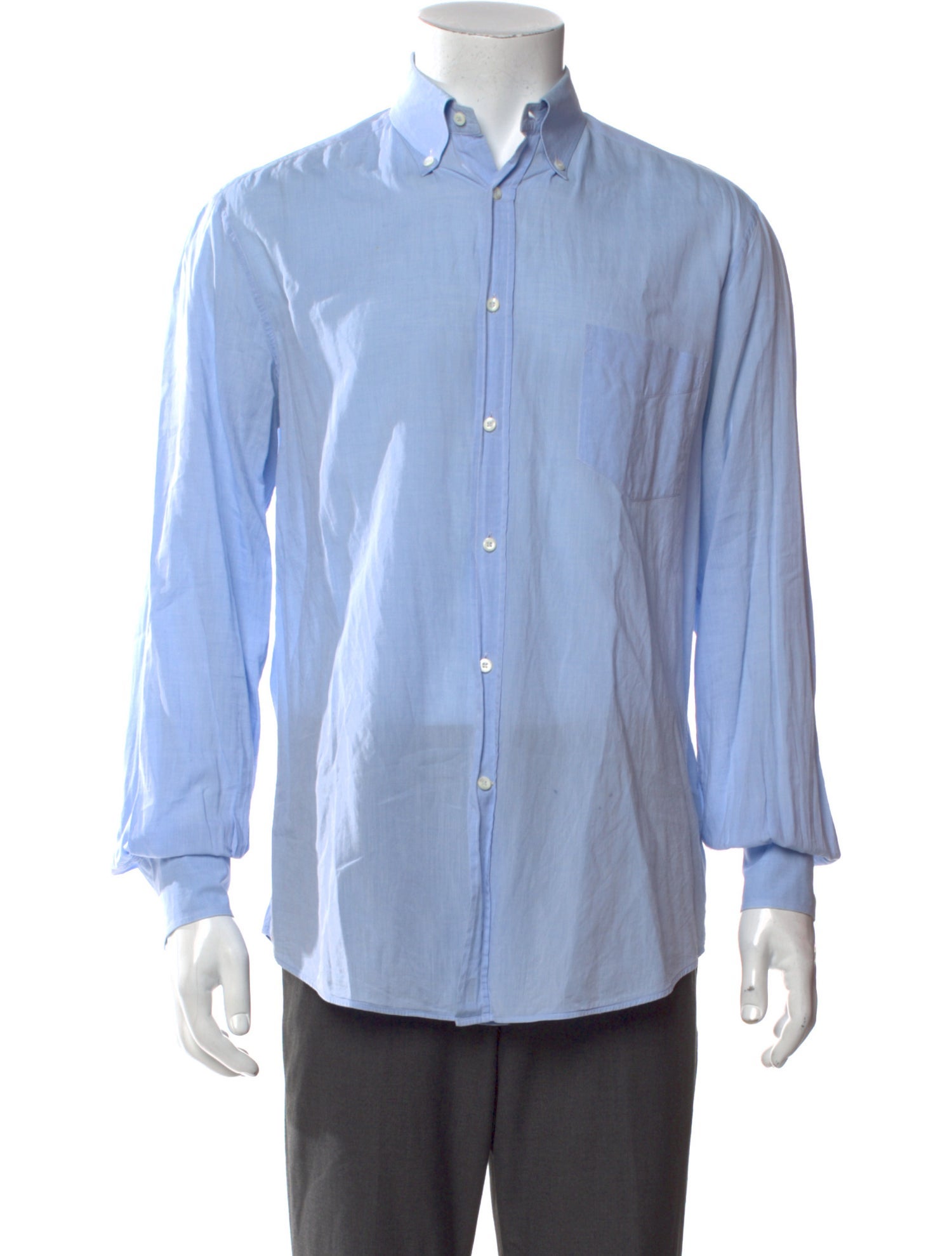 Brunello Cucinelli Striped Long Sleeve Dress Shirt
