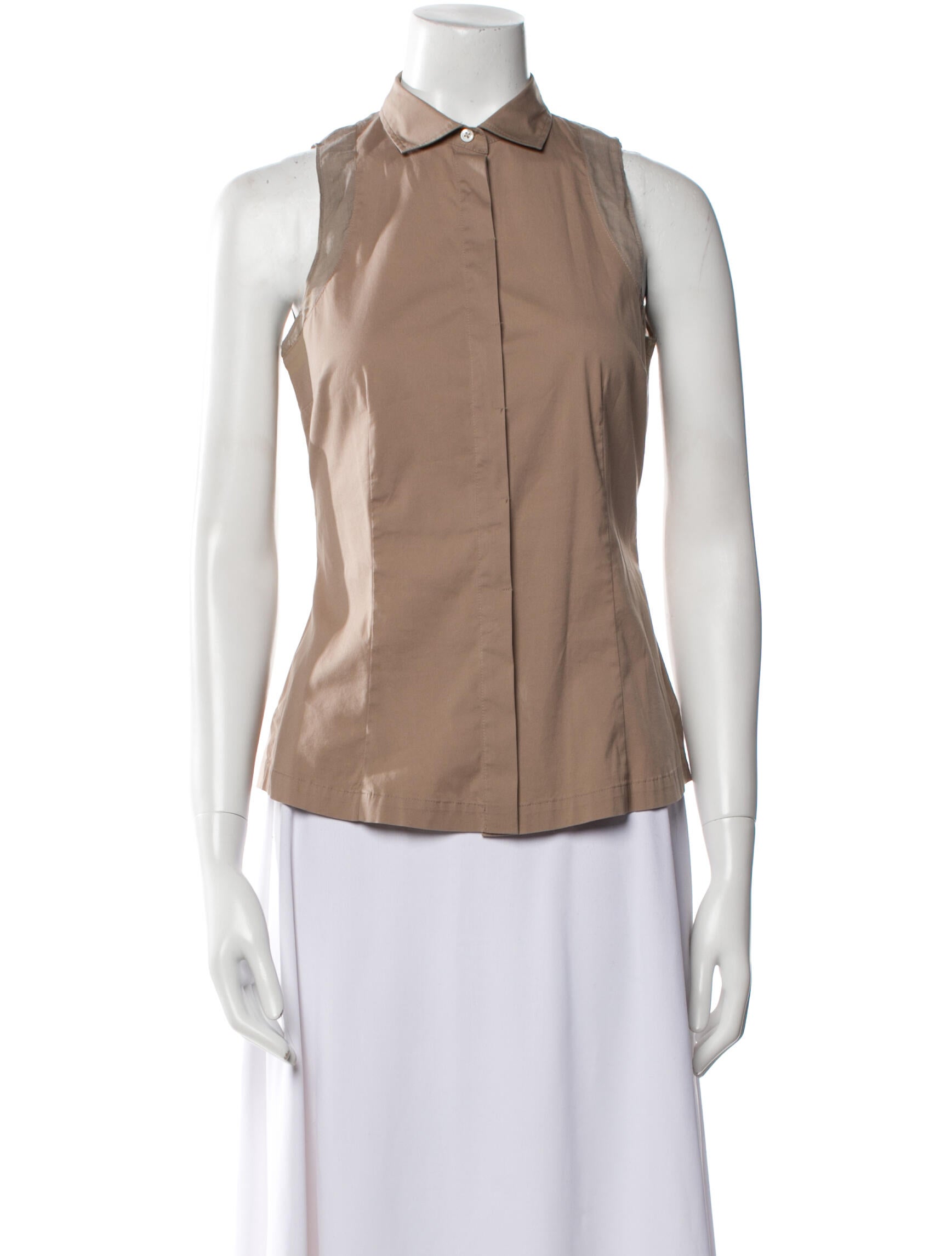 Brunello Cucinelli Sleeveless Button-Up Top