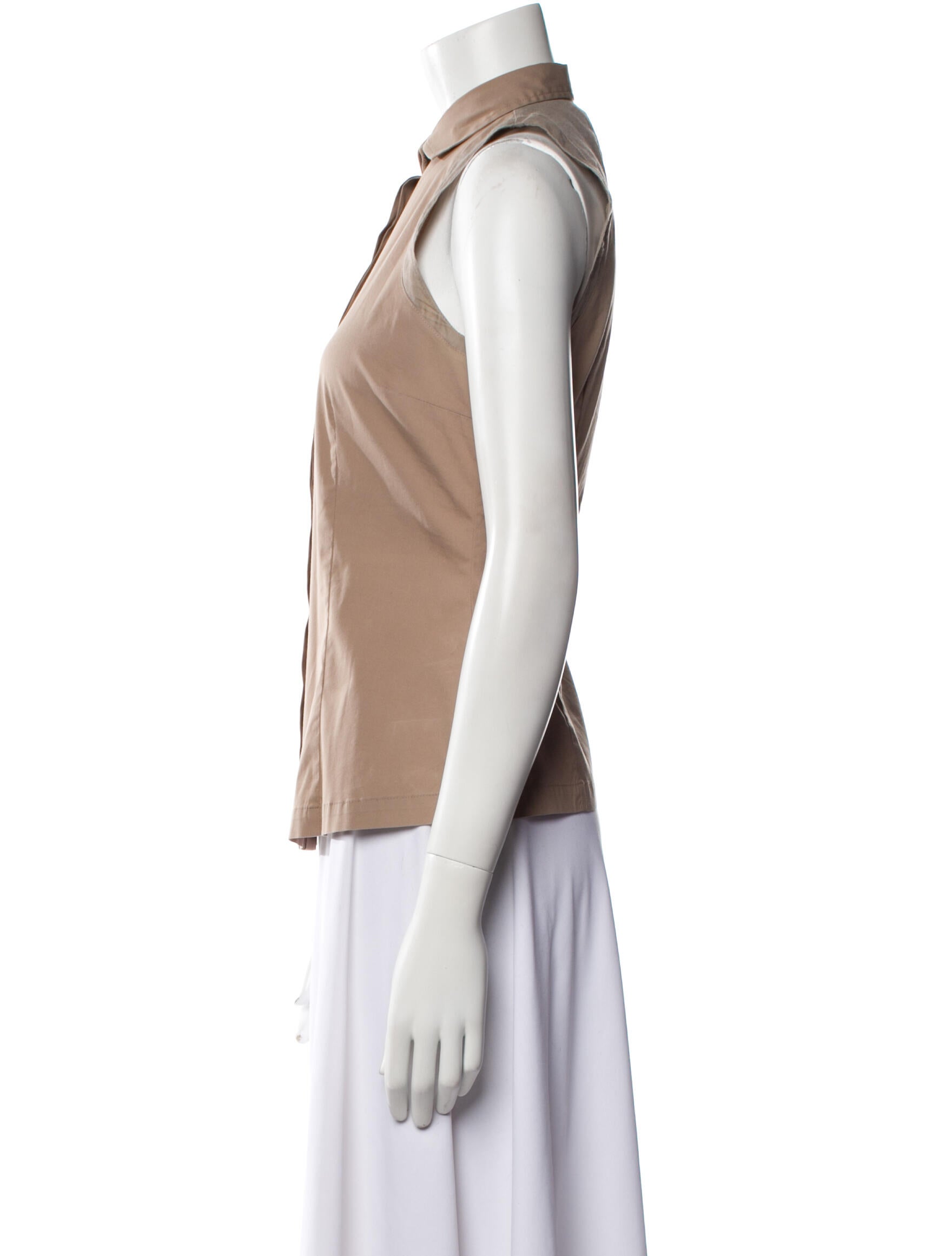 Brunello Cucinelli Sleeveless Button-Up Top
