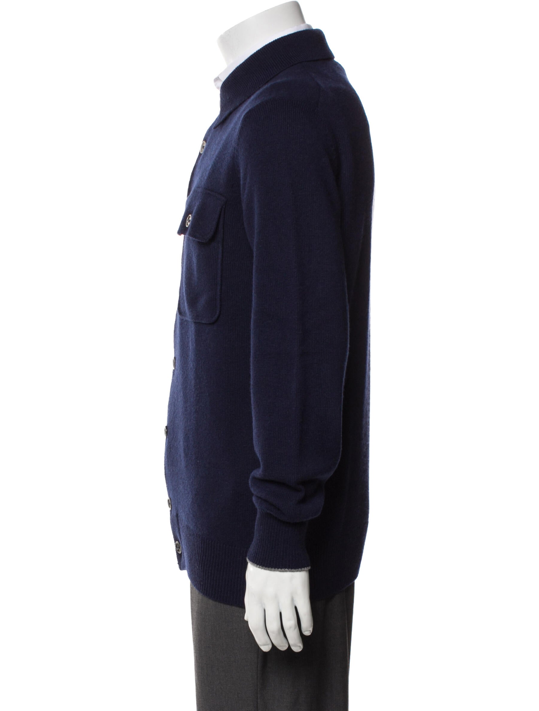 Brunello Cucinelli Virgin Wool Mock Neck Cardigan