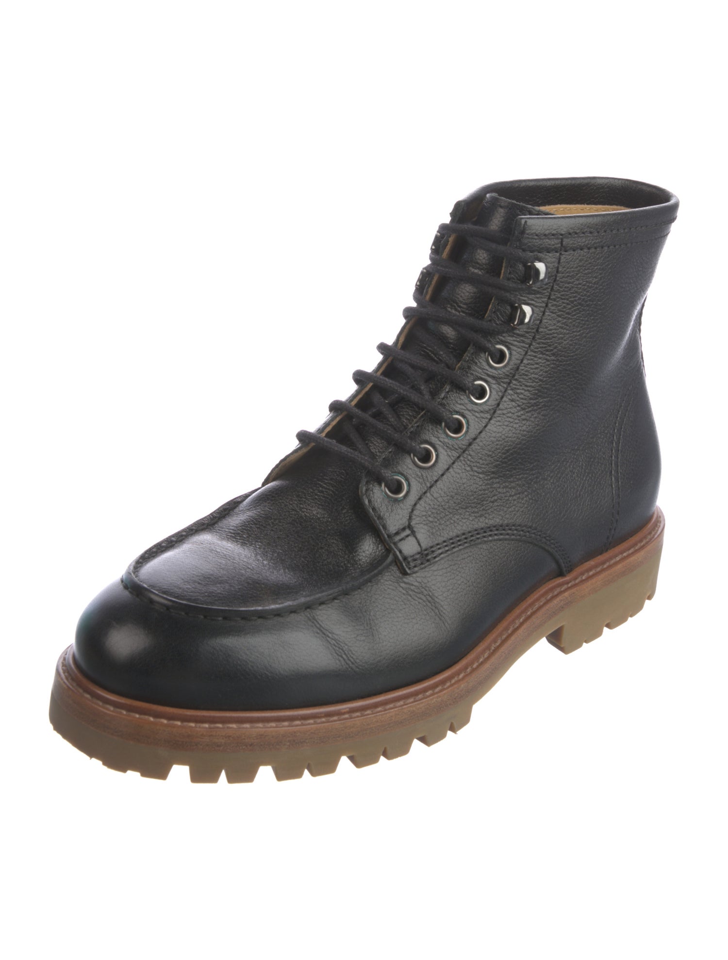 Brunello Cucinelli Leather Lace-Up Boots